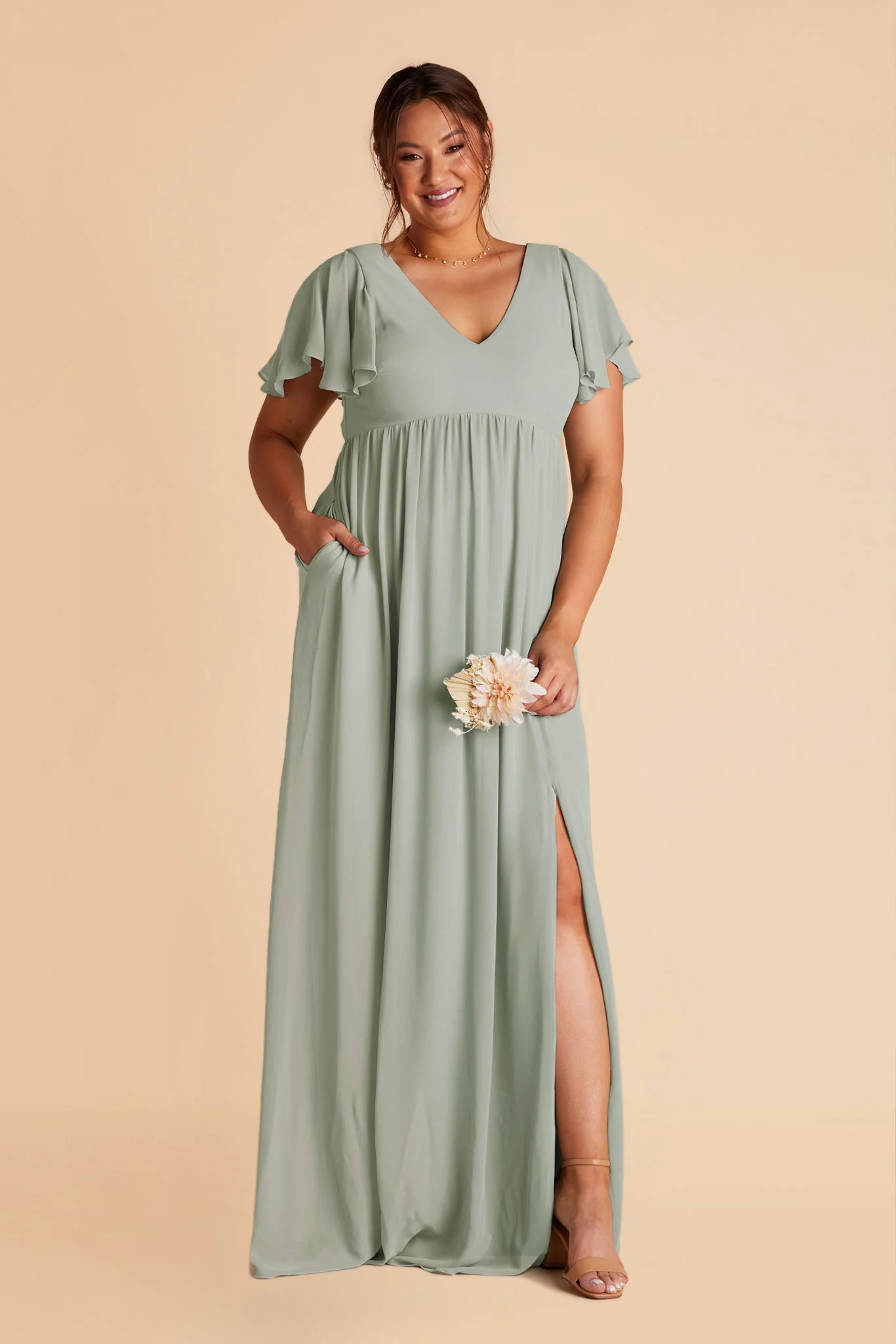 Chiffon Sage Dress - XNAUWBI