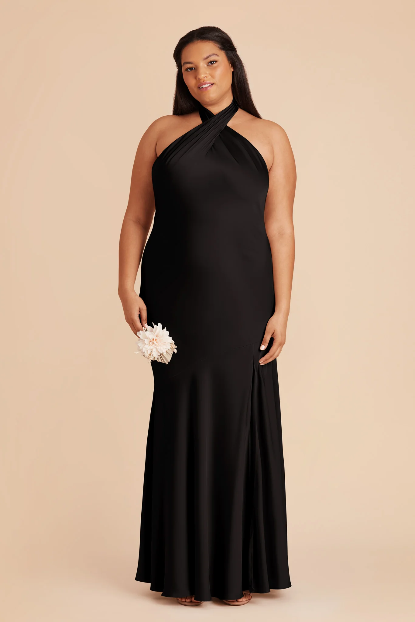 Matte Satin Black Dress - XNAUWBI