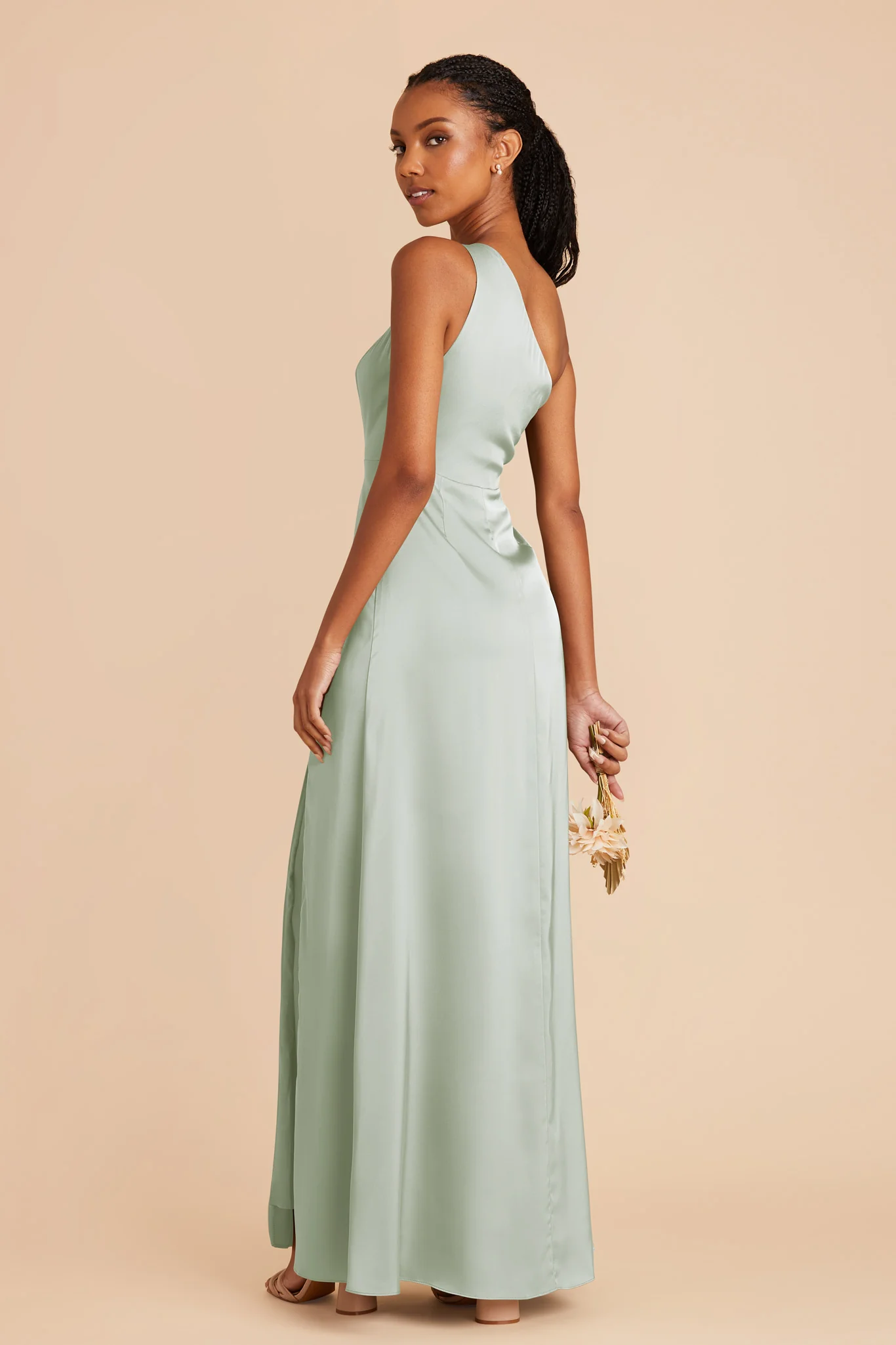 Matte Satin Sage Dress - XNAUWBI