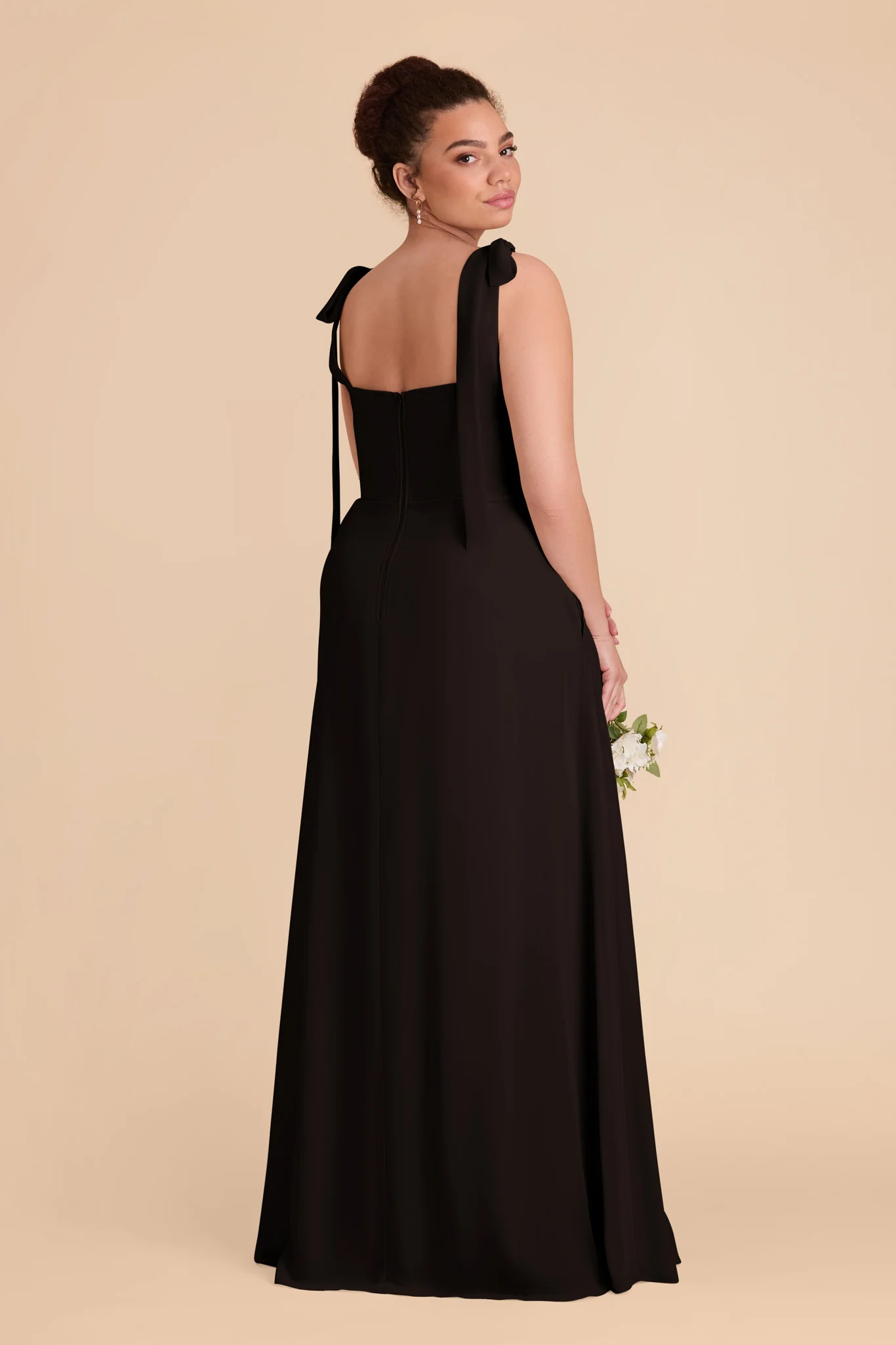 Chiffon Black Dress - XNAUWBI