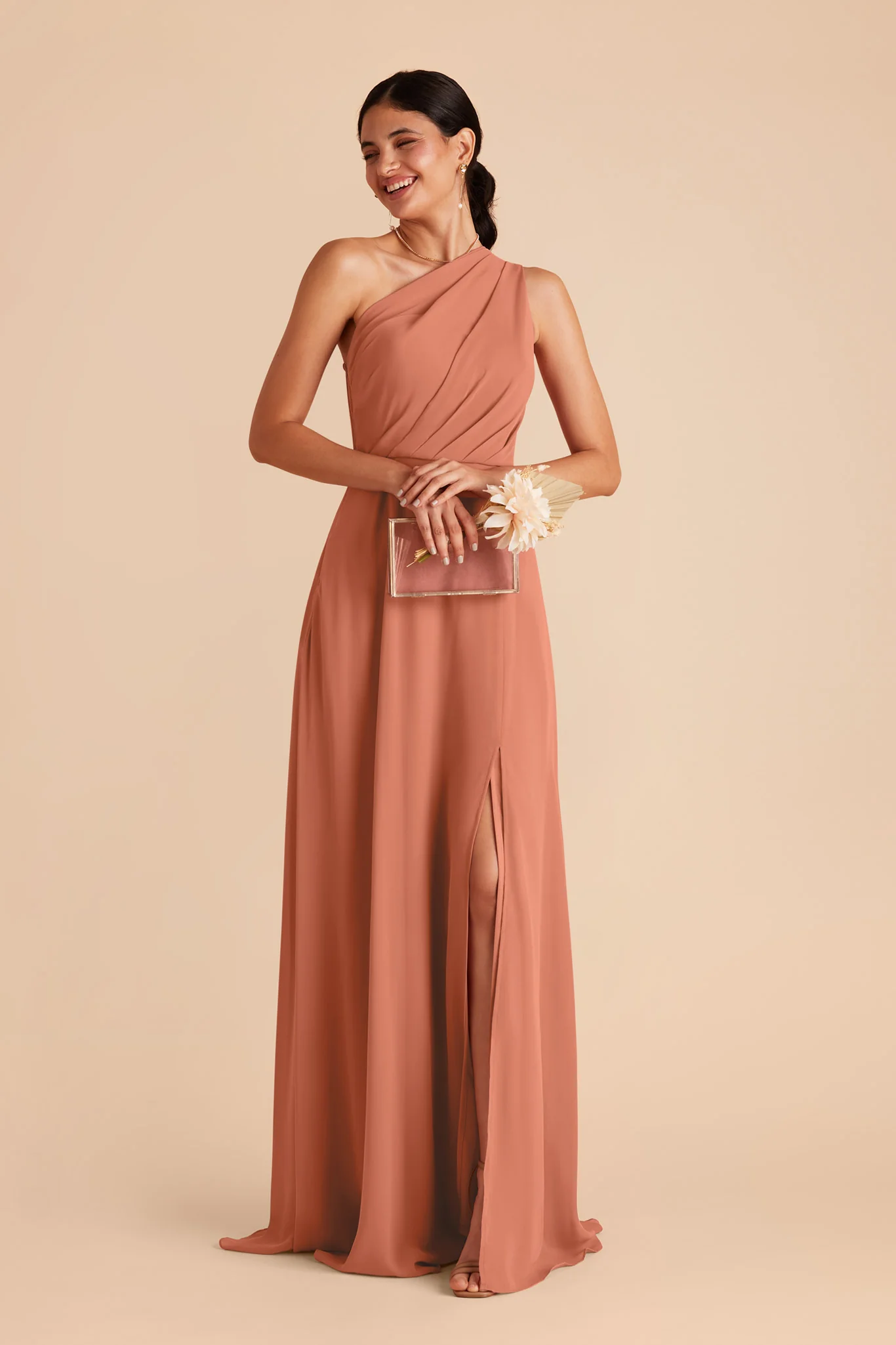 Chiffon Terracotta Dress - XNAUWBI
