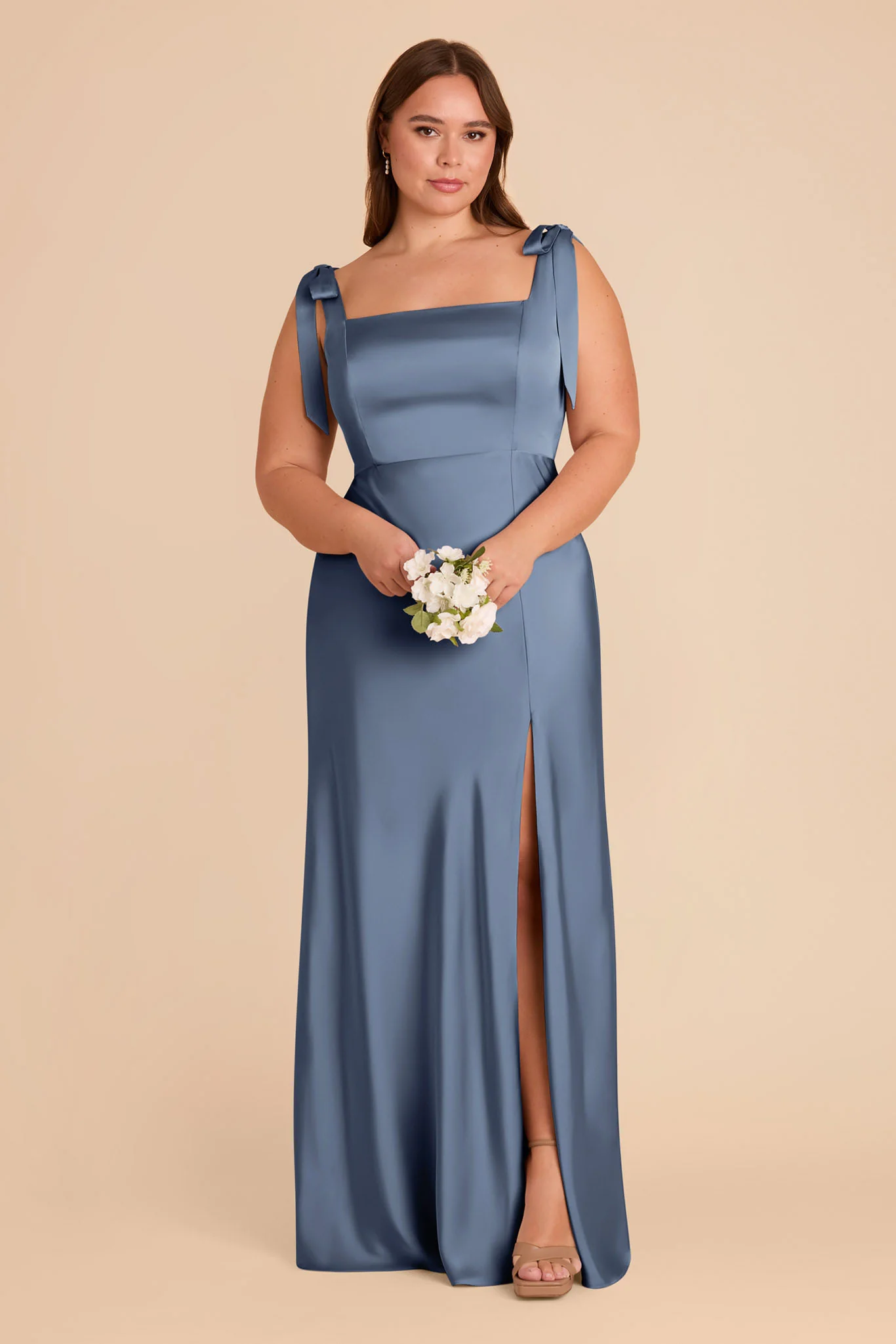 Matte Satin French Blue Dress - XNAUWBI