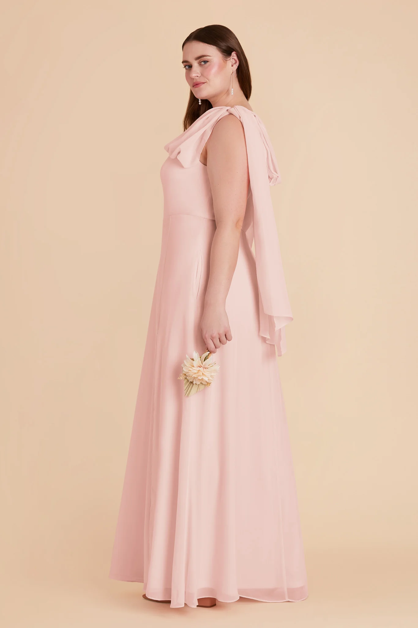 Chiffon Blush Pink Dress - XNAUWBI