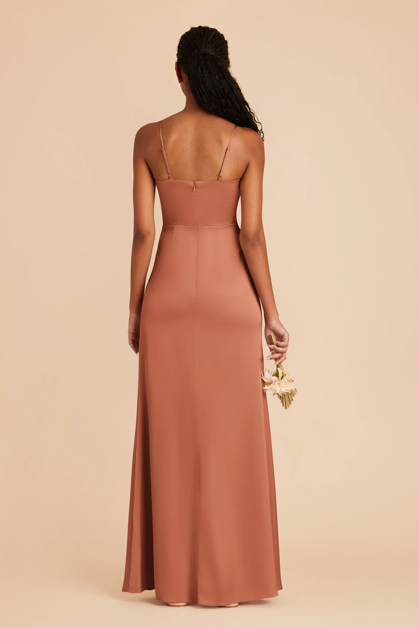 Matte Satin Terracotta Dress - XNAUWBI