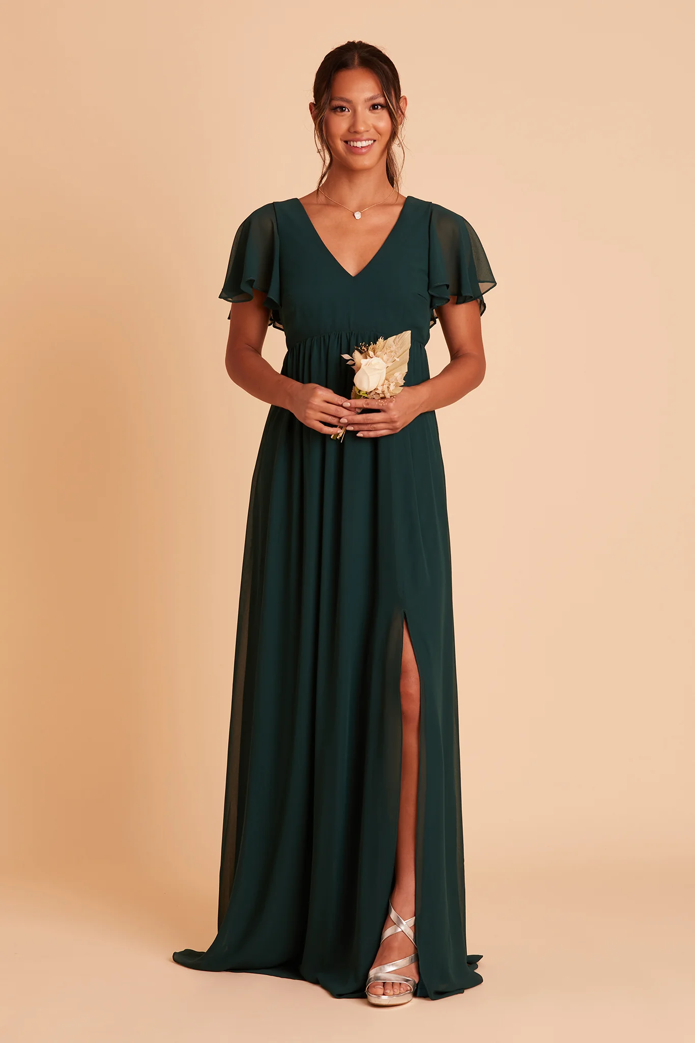 Chiffon Emerald Dress - XNAUWBI