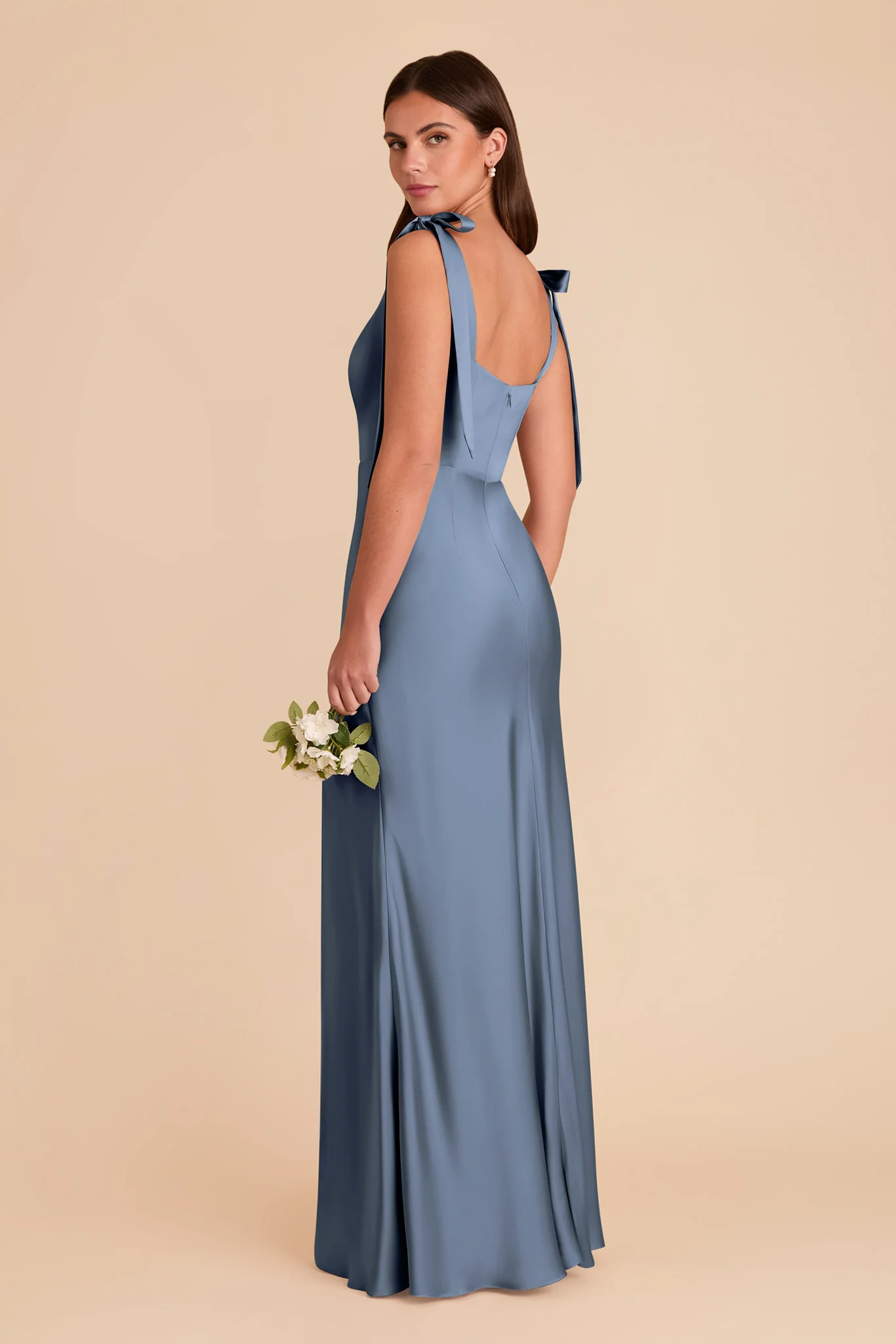 Matte Satin French Blue Dress - XNAUWBI