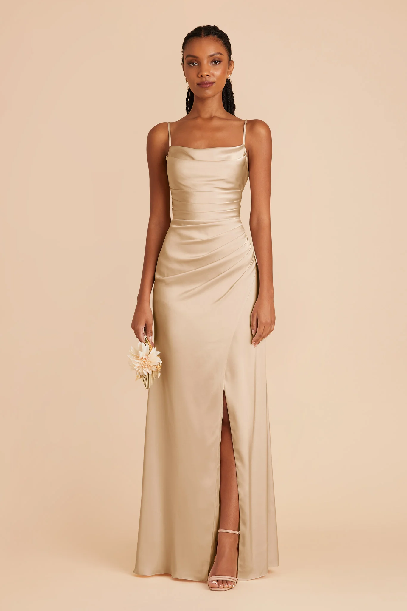 Matte Satin Gold Dress - XNAUWBI