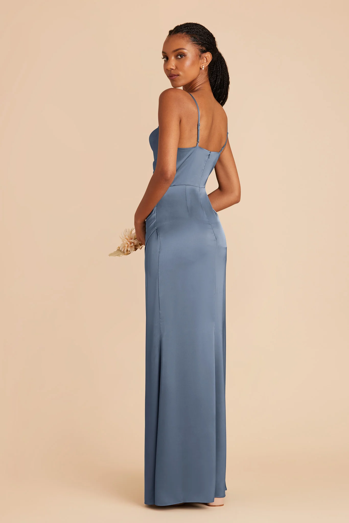 Matte Satin French Blue Dress - XNAUWBI