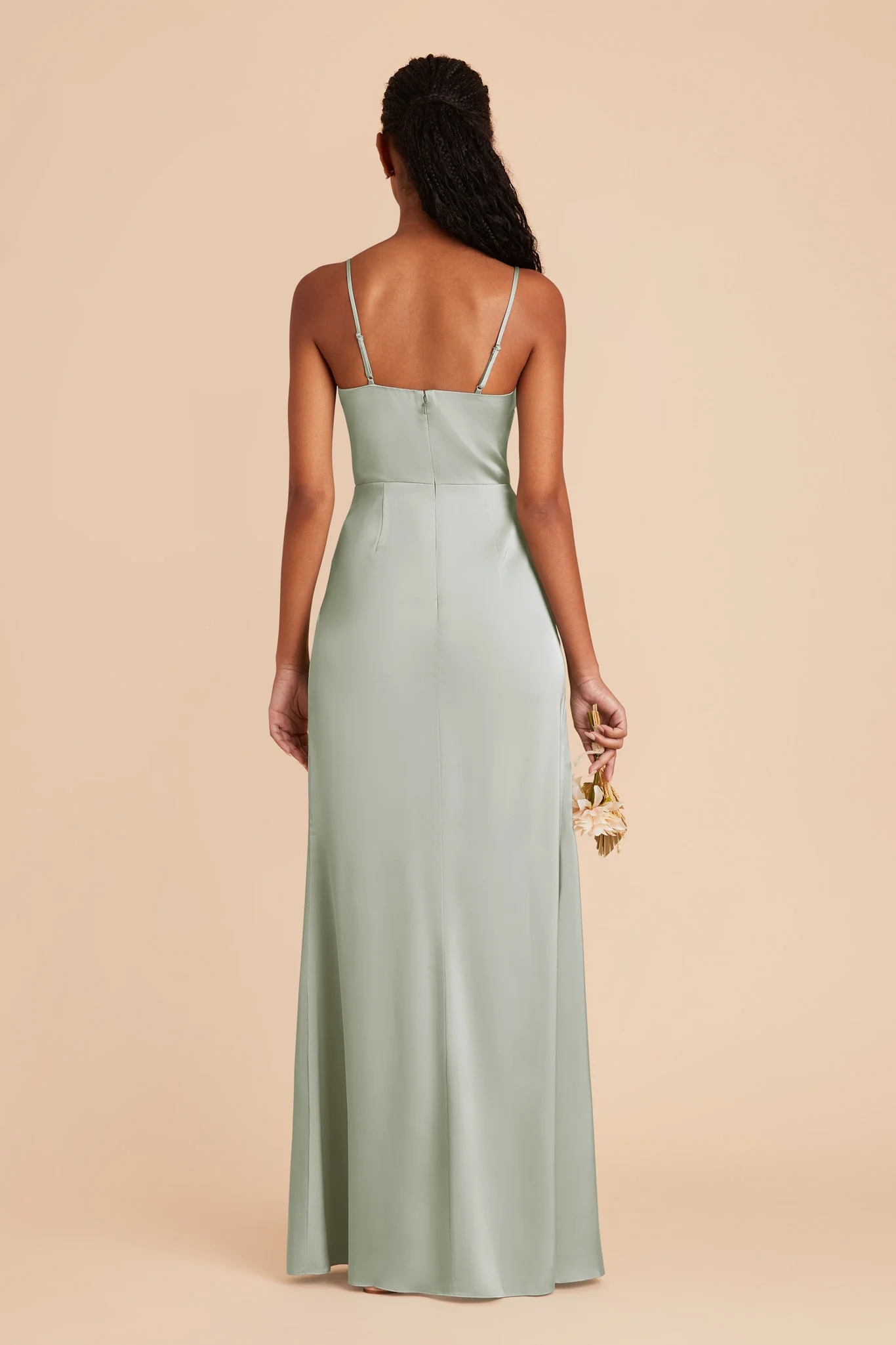 Matte Satin Sage Dress - XNAUWBI