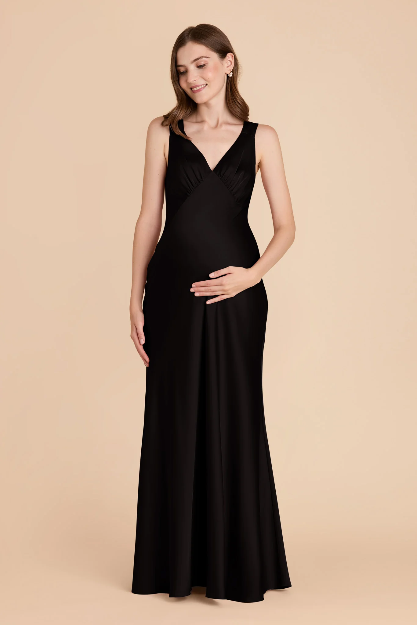 Matte Satin Black Dress - XNAUWBI