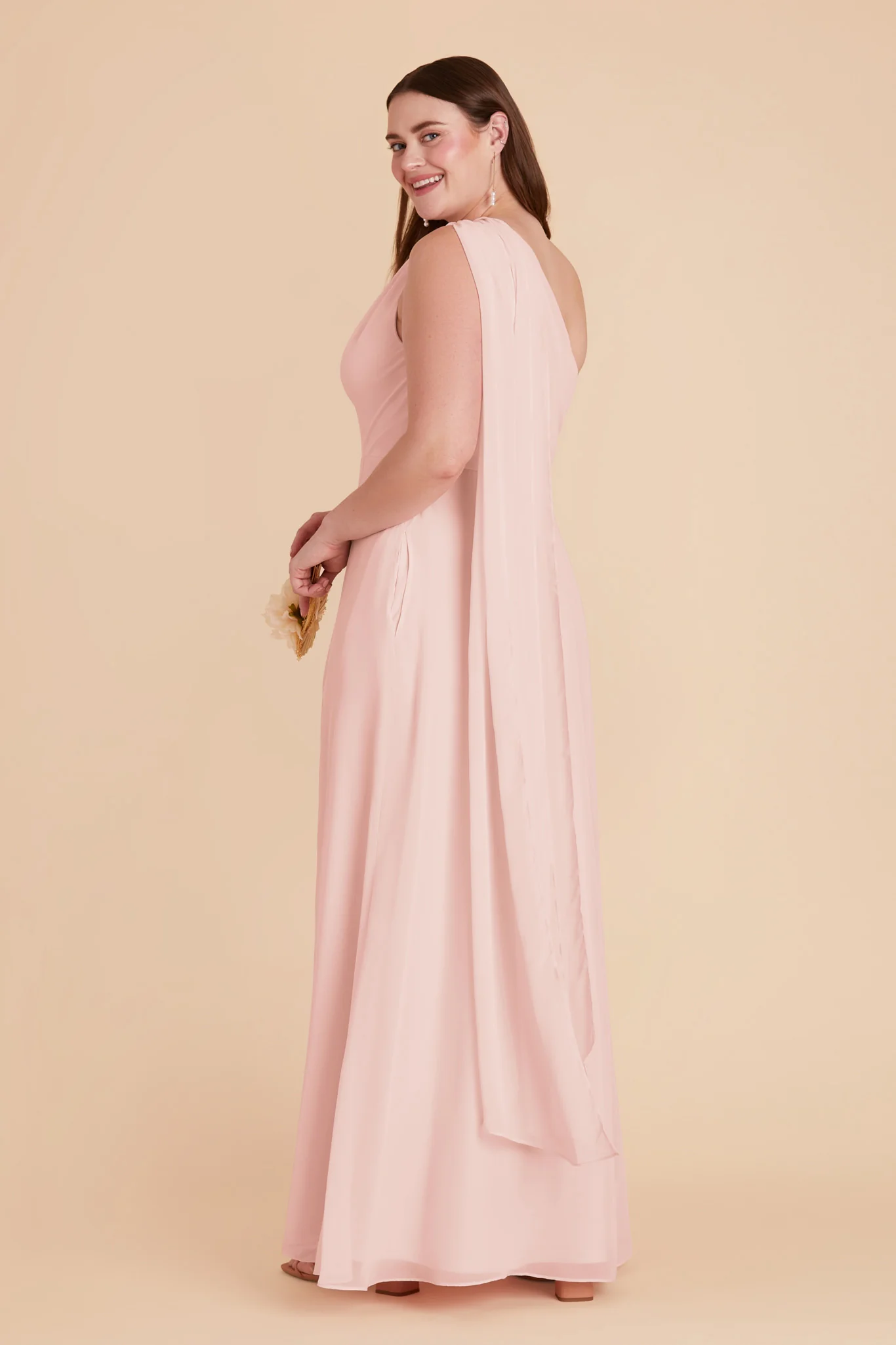 Chiffon Blush Pink Dress - XNAUWBI