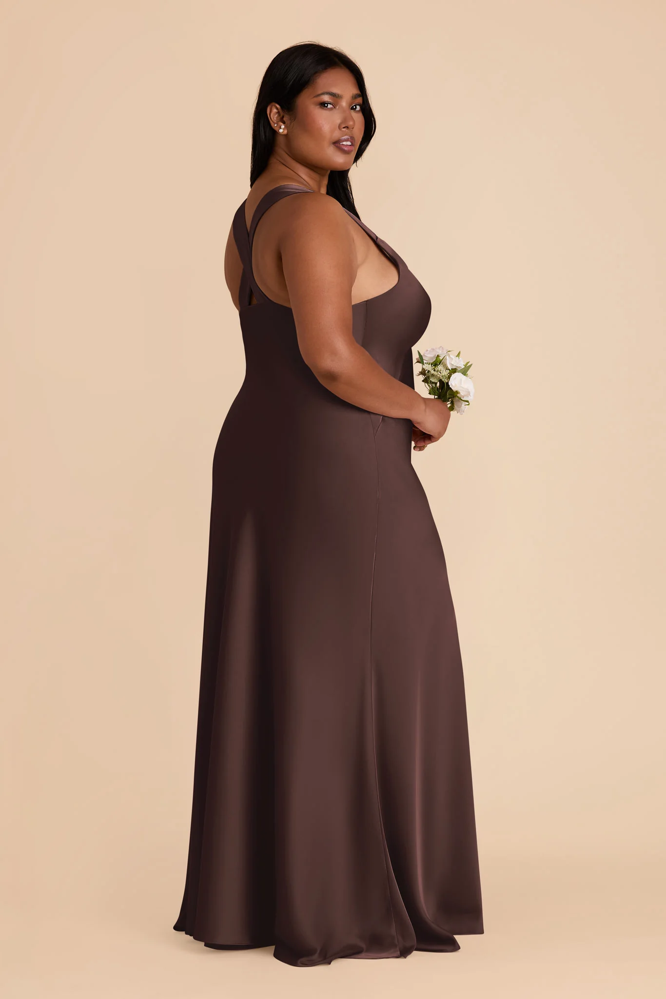 Matte Satin Espresso Dress - XNAUWBI