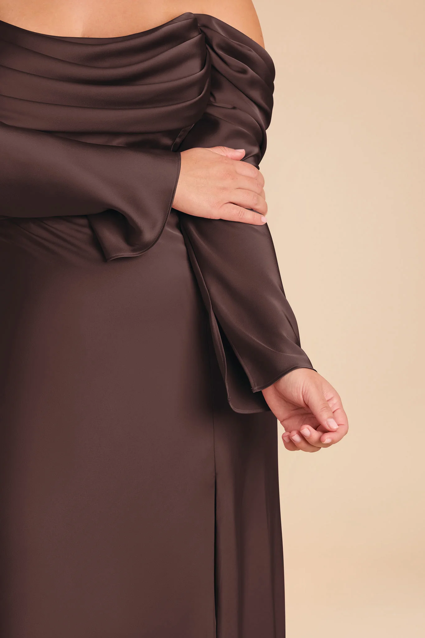 Matte Satin Espresso Dress - XNAUWBI