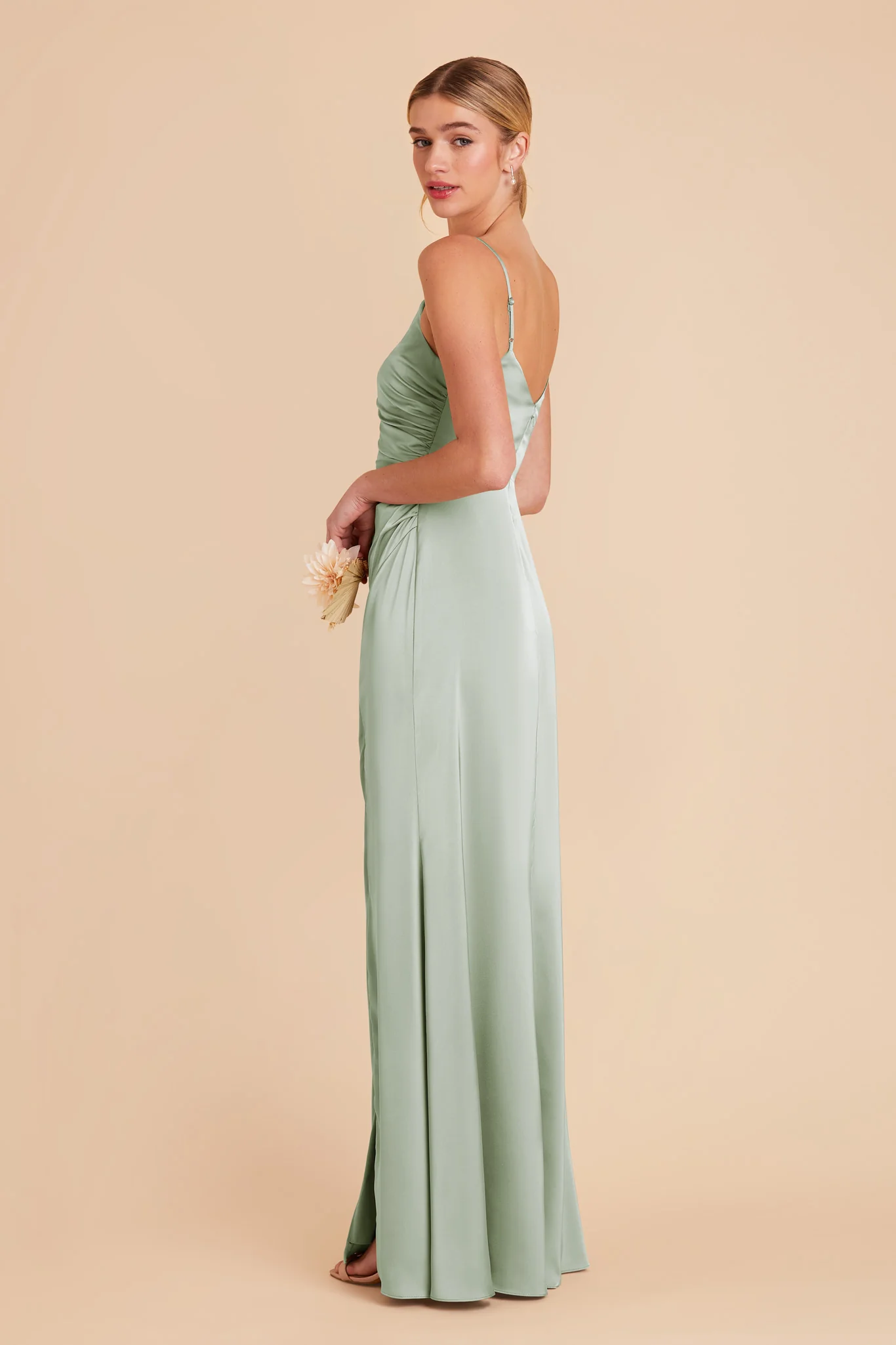 Matte Satin Sage Dress - XNAUWBI