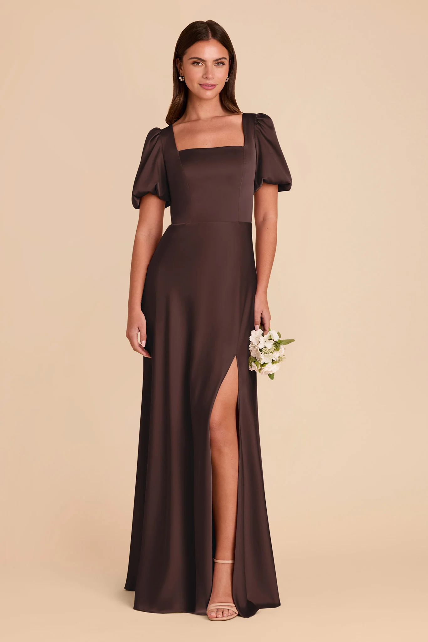 Matte Satin Espresso Dress - XNAUWBI
