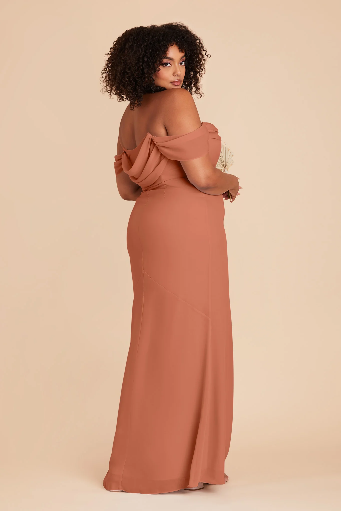 Chiffon Terracotta Dress - XNAUWBI