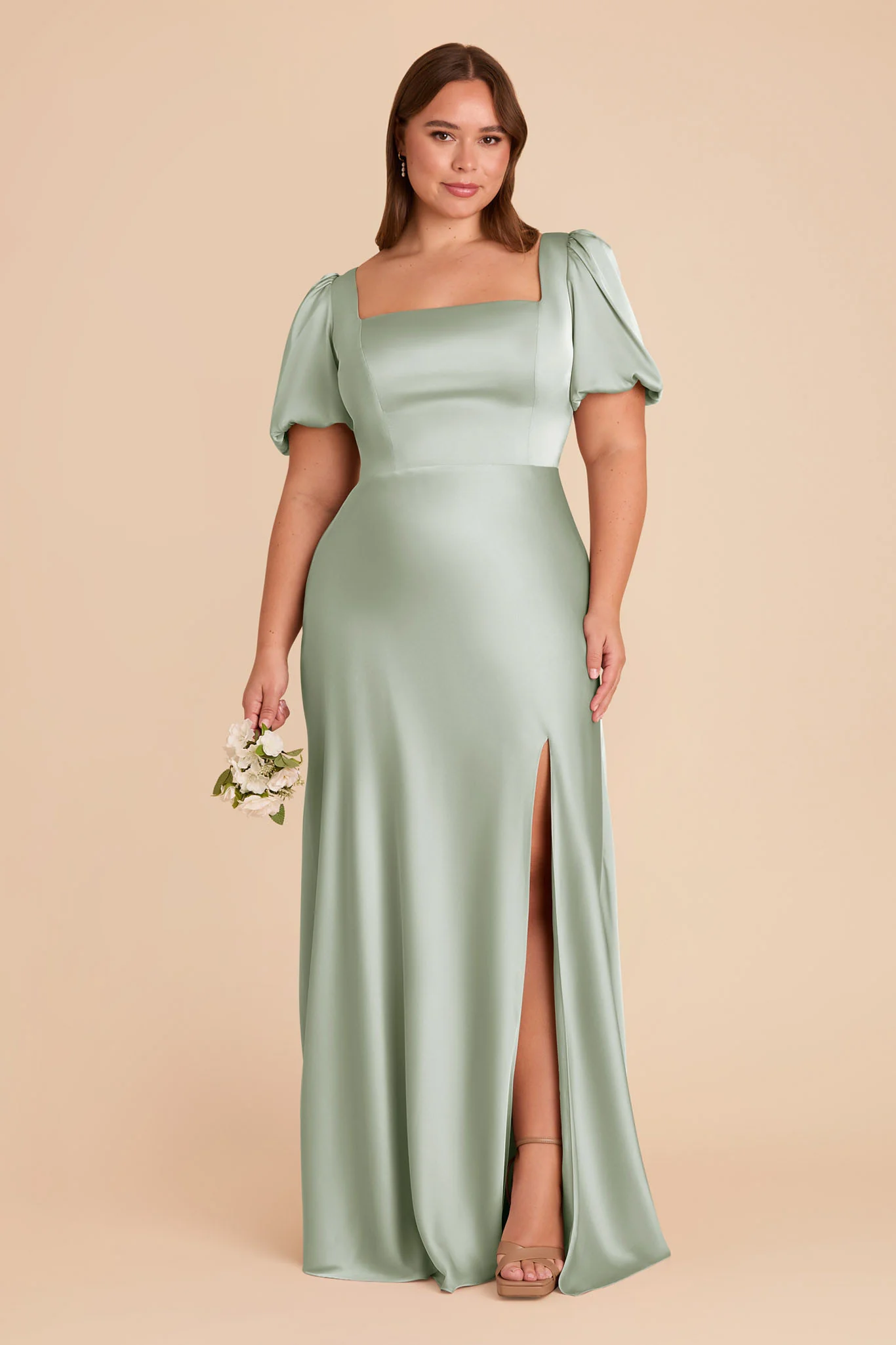 Matte Satin Sage Dress - XNAUWBI
