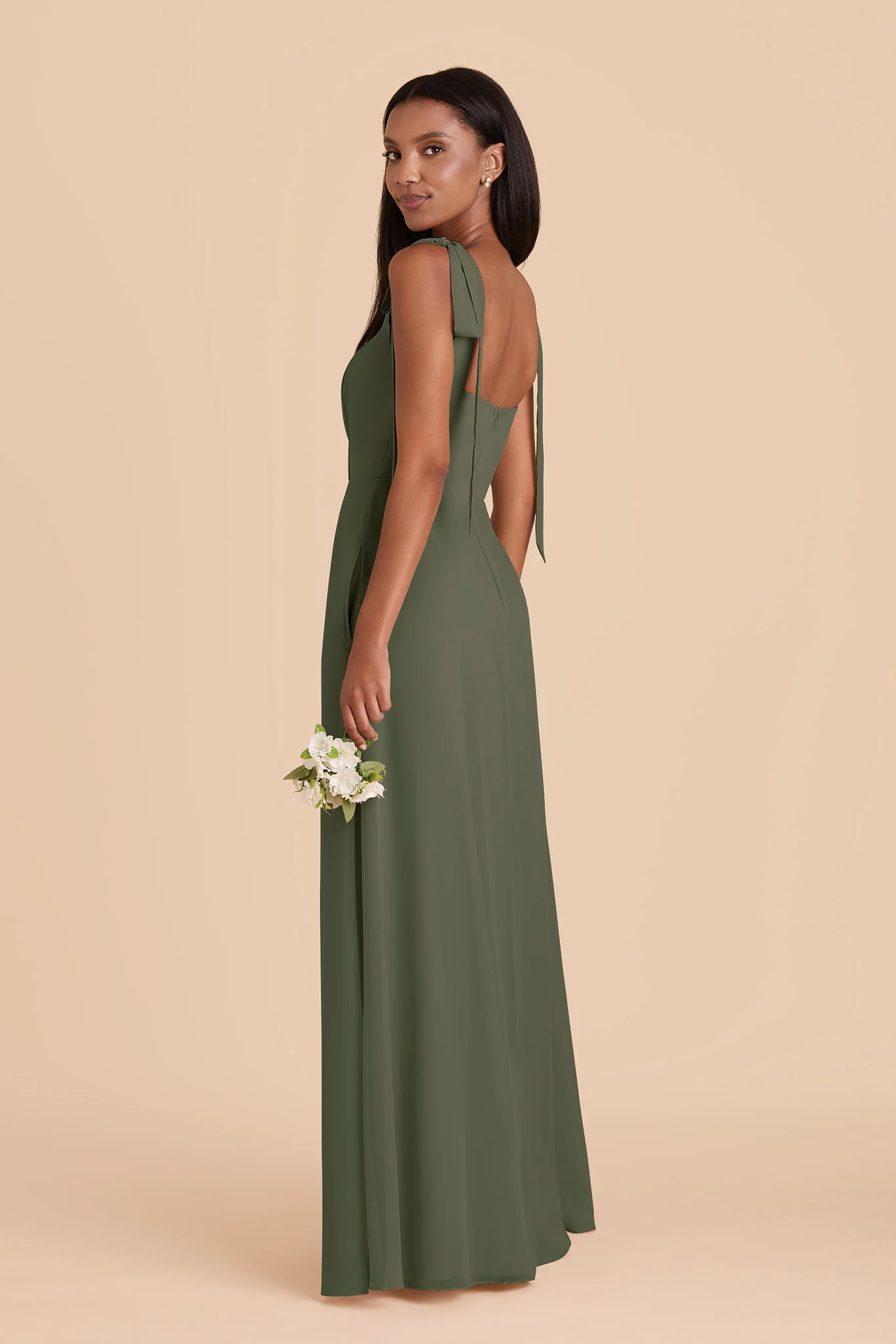 Chiffon Olive Dress - XNAUWBI