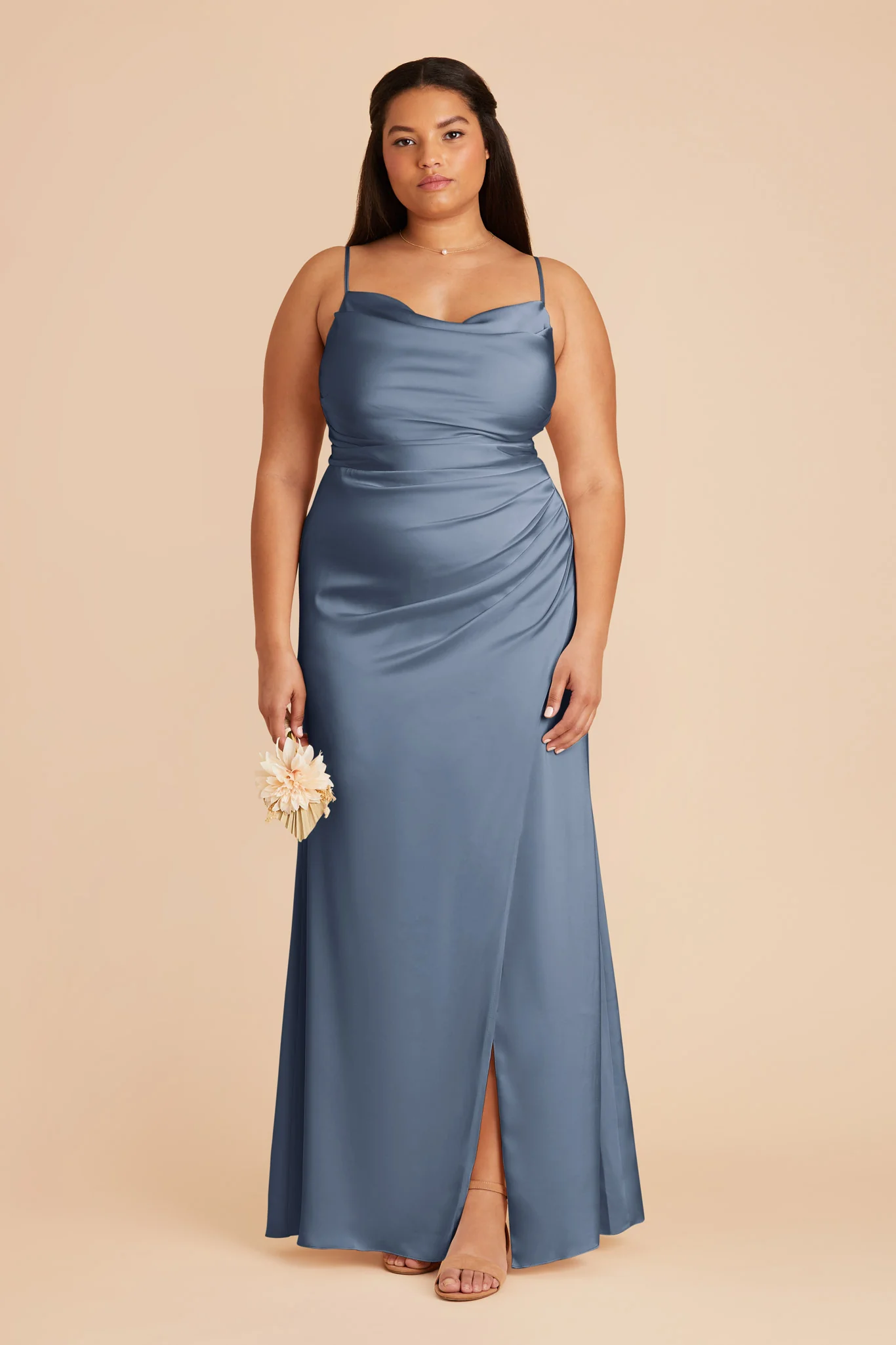 Matte Satin French Blue Dress - XNAUWBI