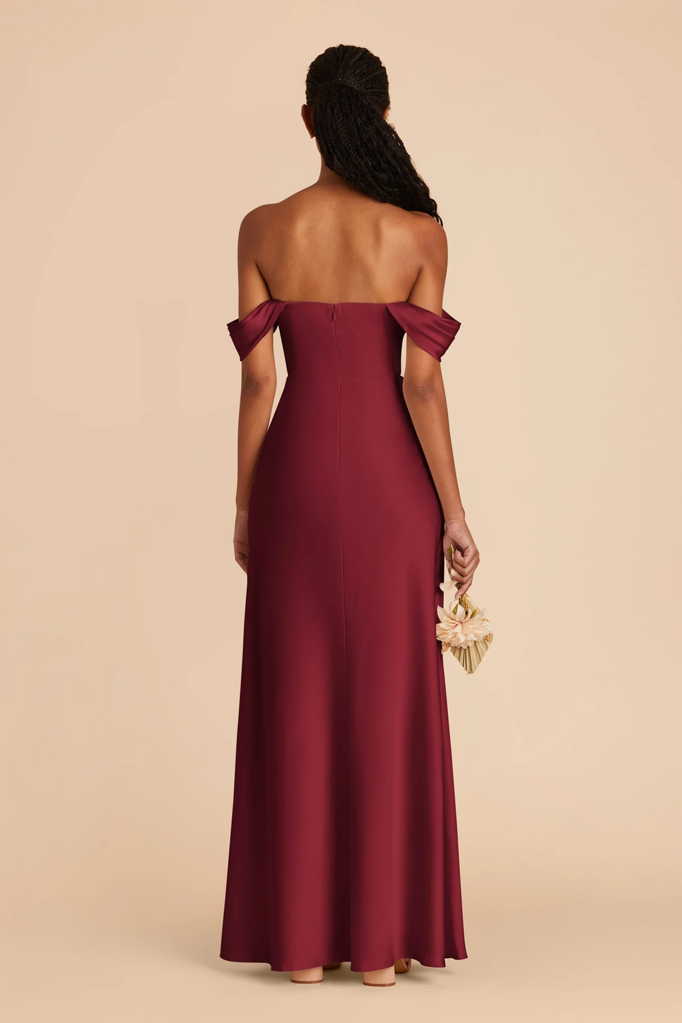 Matte Satin Burgundy Dress - XNAUWBI