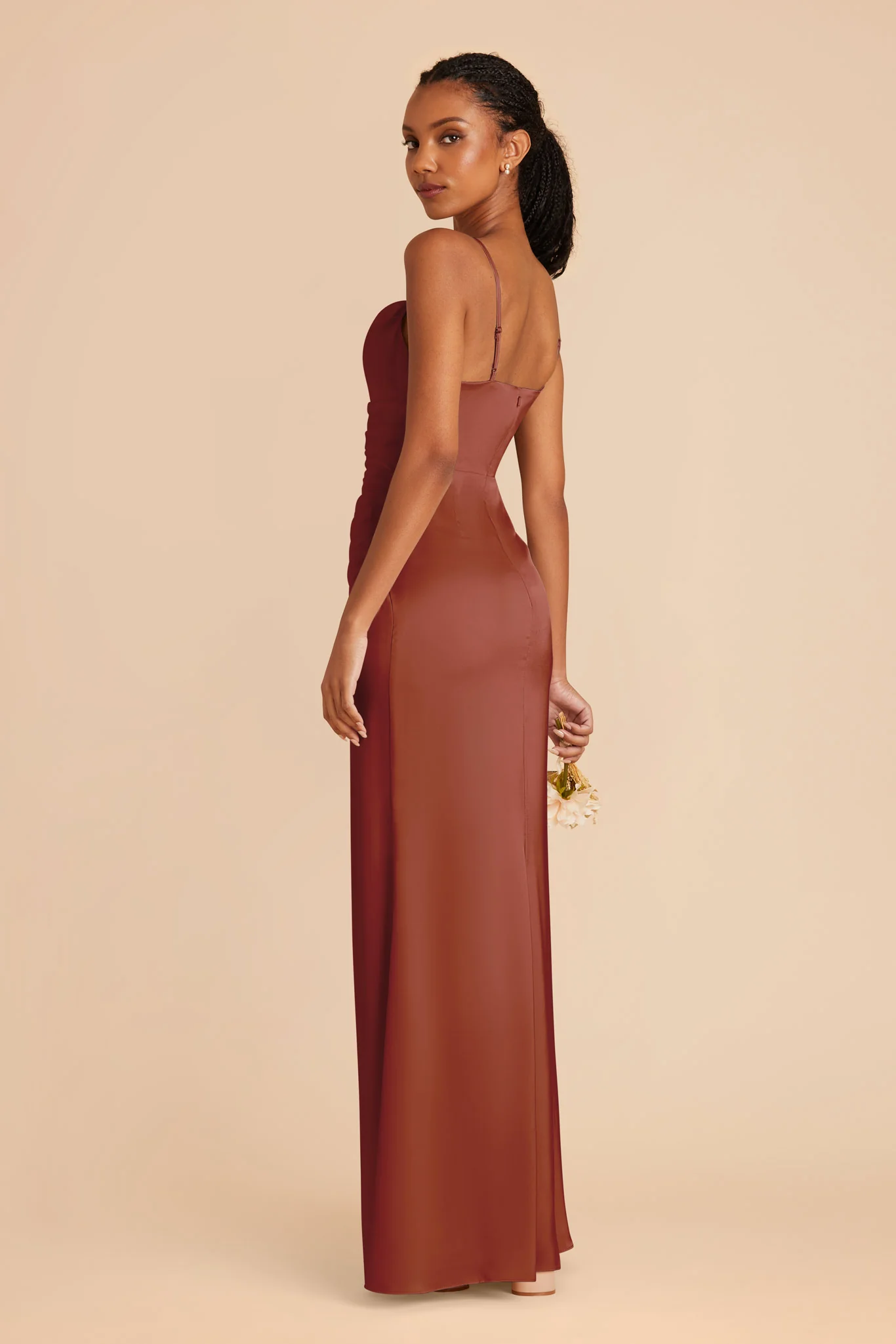 Matte Satin Auburn Dress - XNAUWBI