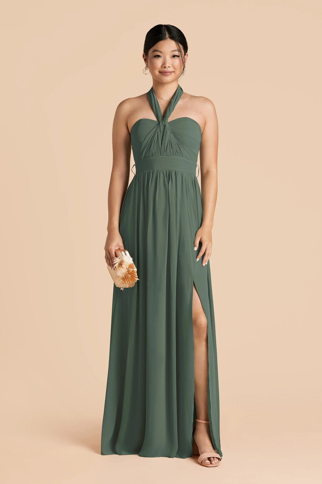 Chiffon Eucalyptus Dress - XNAUWBI