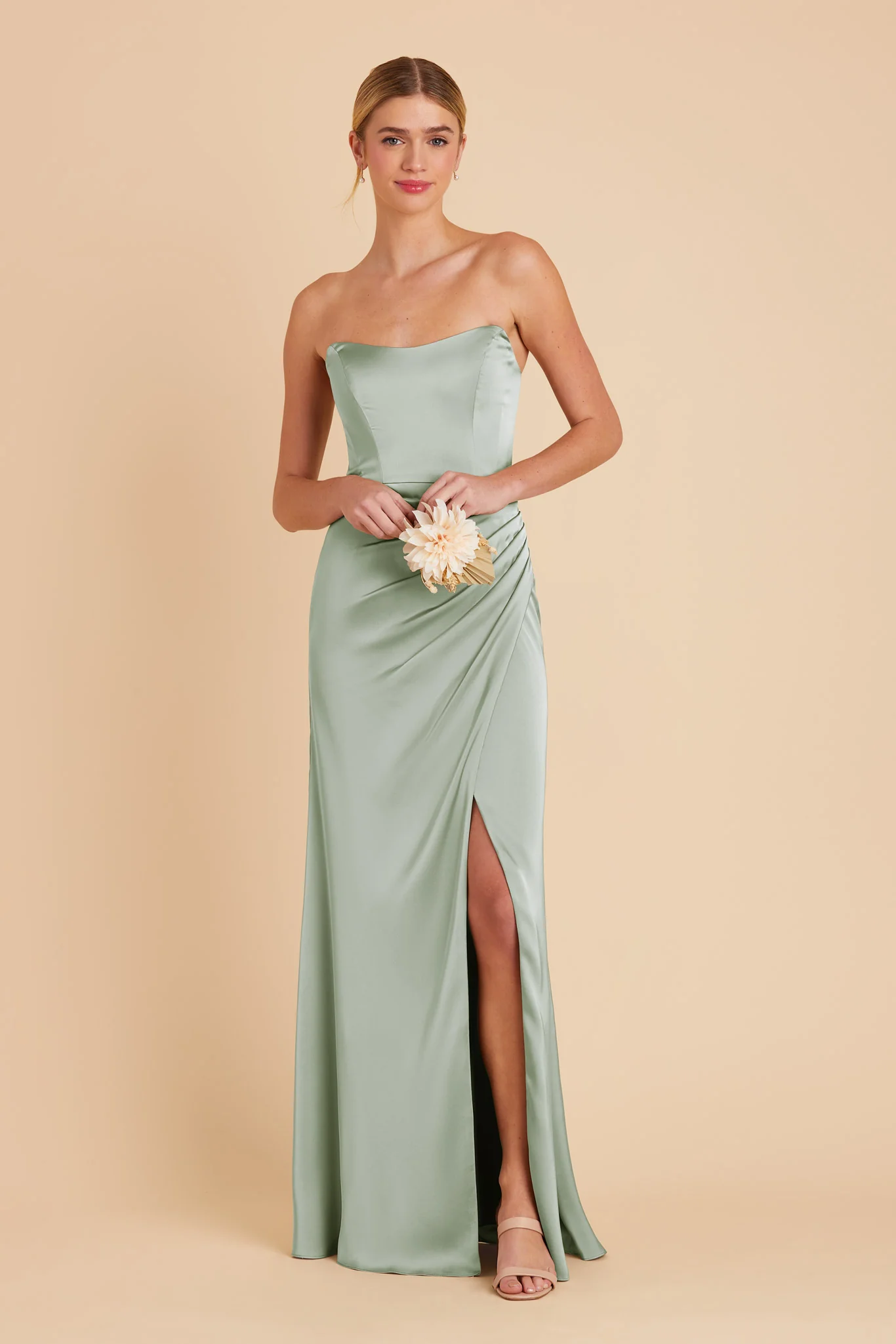 Matte Satin Sage Dress - XNAUWBI