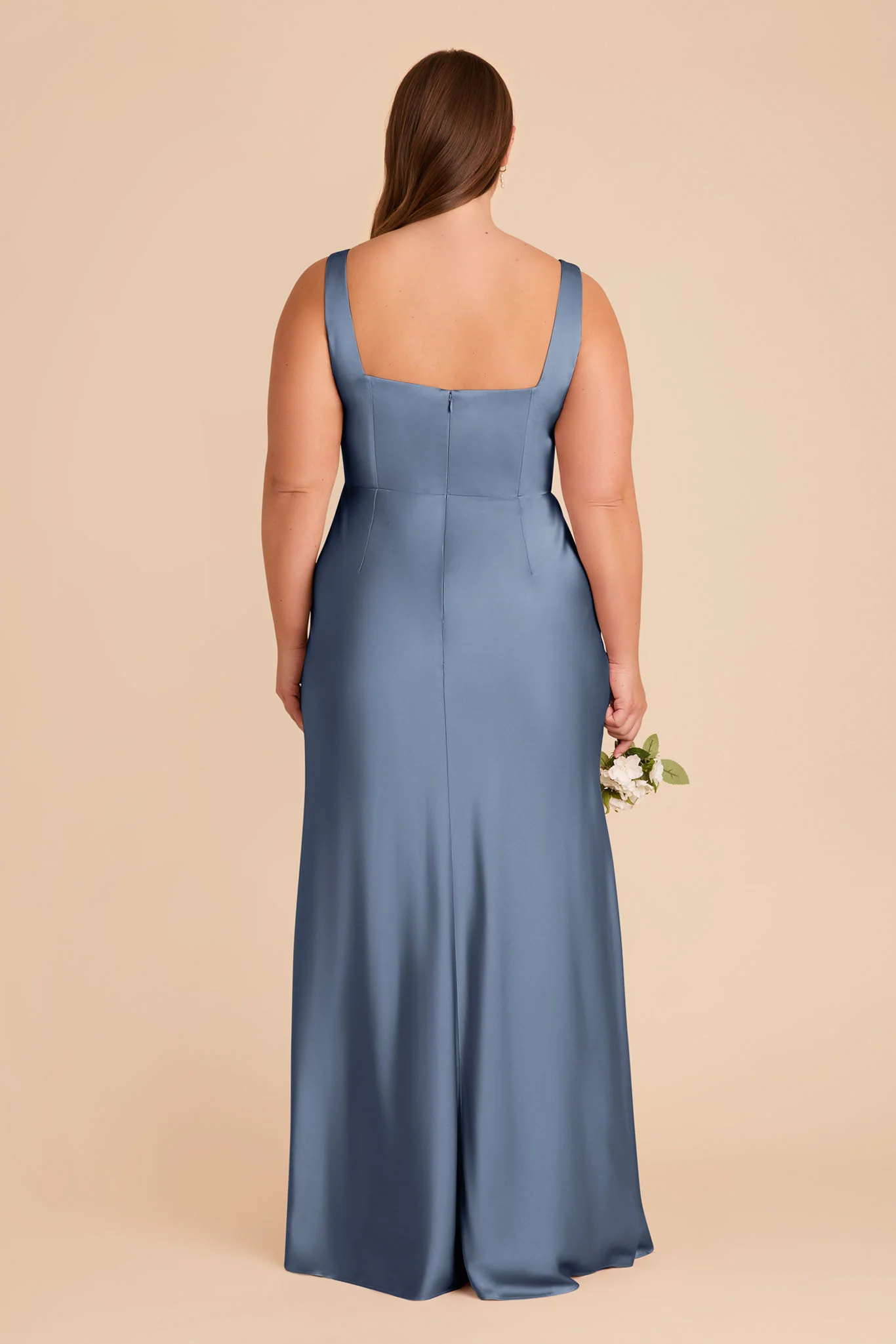 Matte Satin French Blue Dress - XNAUWBI