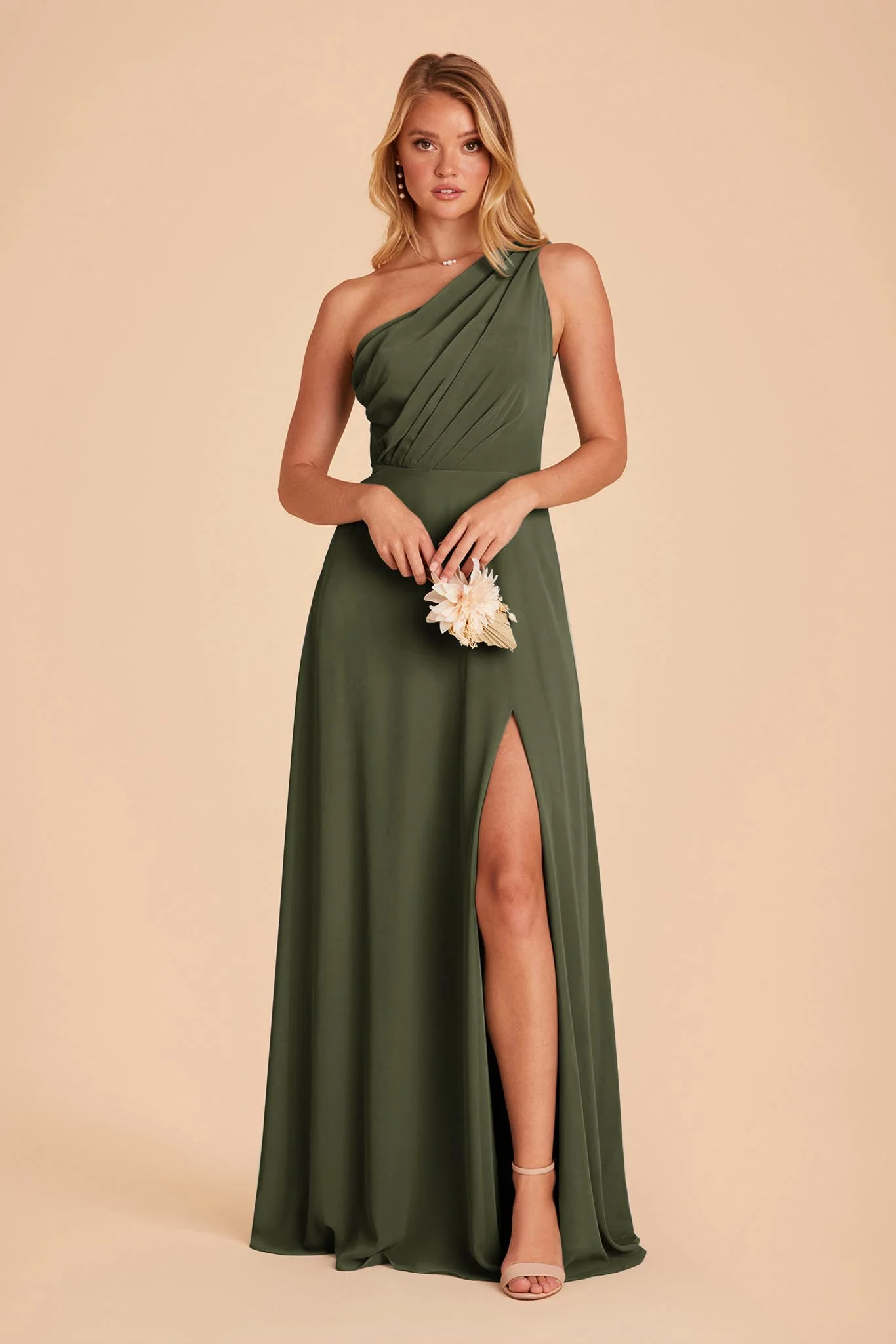Chiffon Olive Dress - XNAUWBI