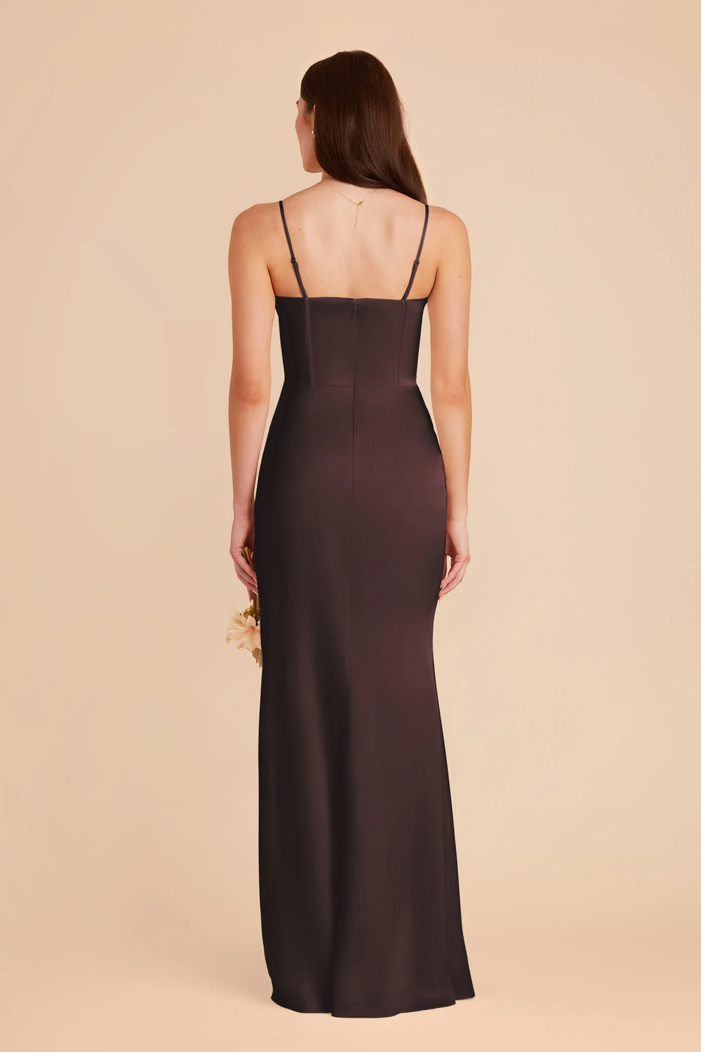 Matte Satin Espresso Dress - XNAUWBI