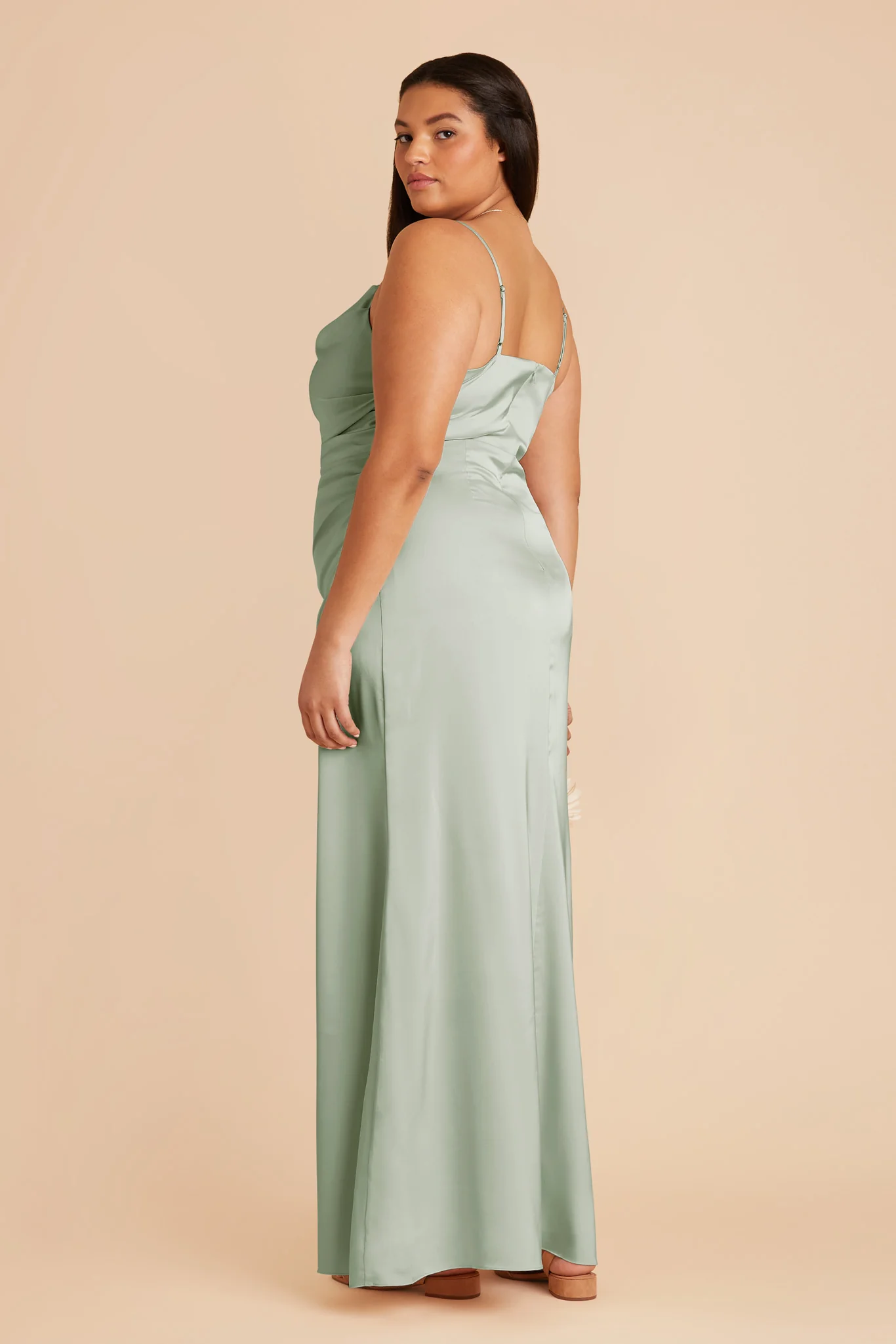 Matte Satin Sage Dress - XNAUWBI