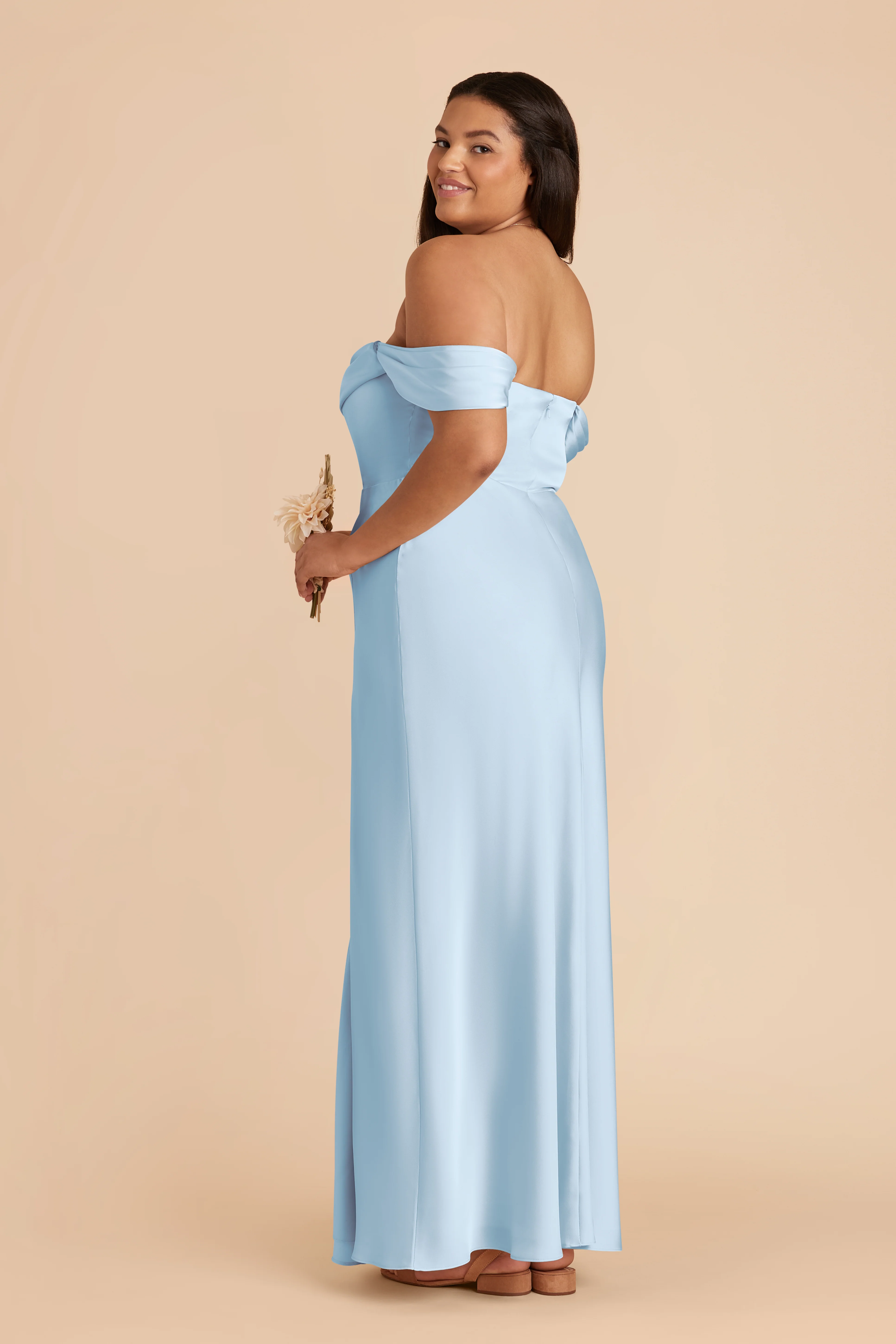 Matte Satin Sky Blue Dress - XNAUWBI