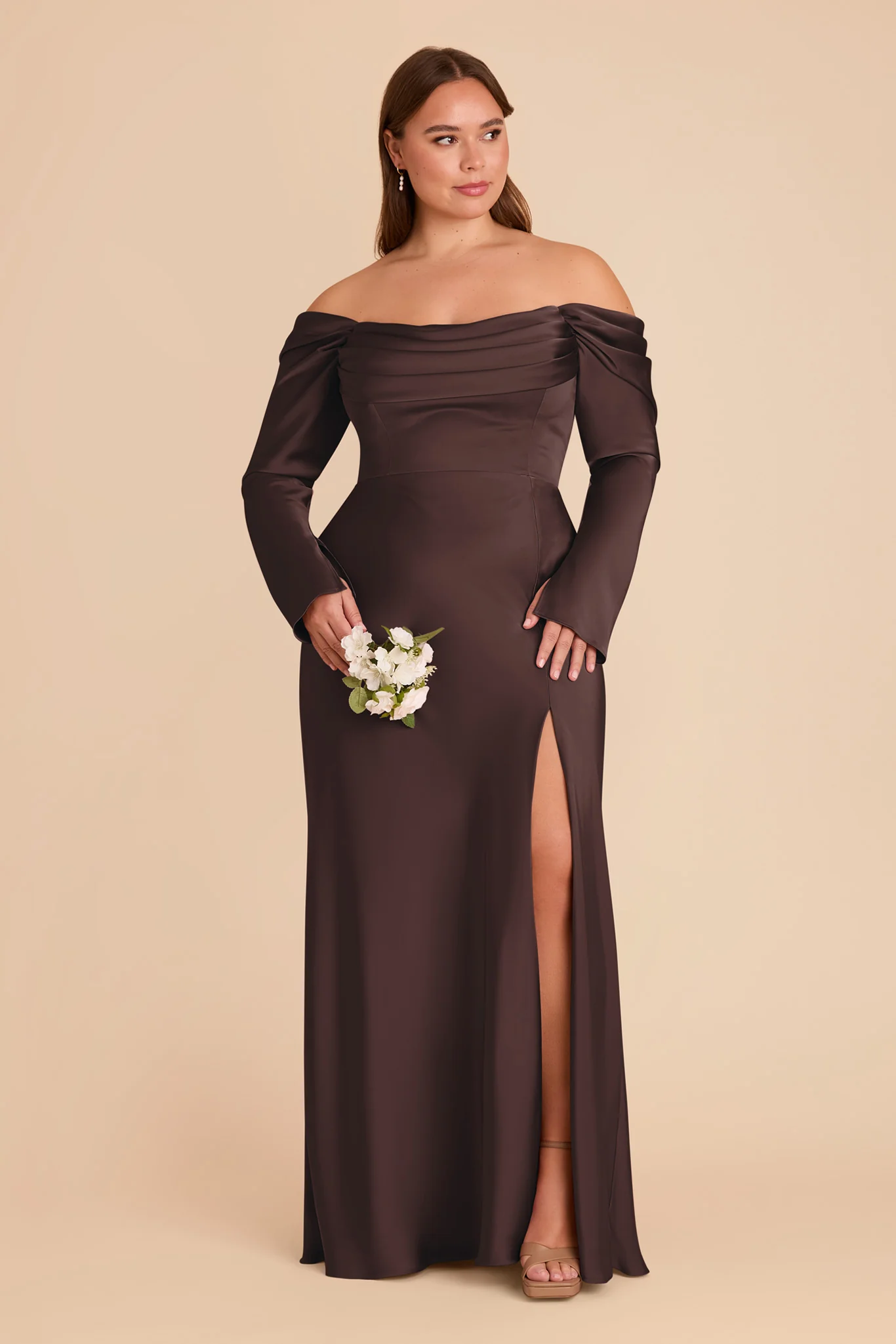 Matte Satin Espresso Dress - XNAUWBI