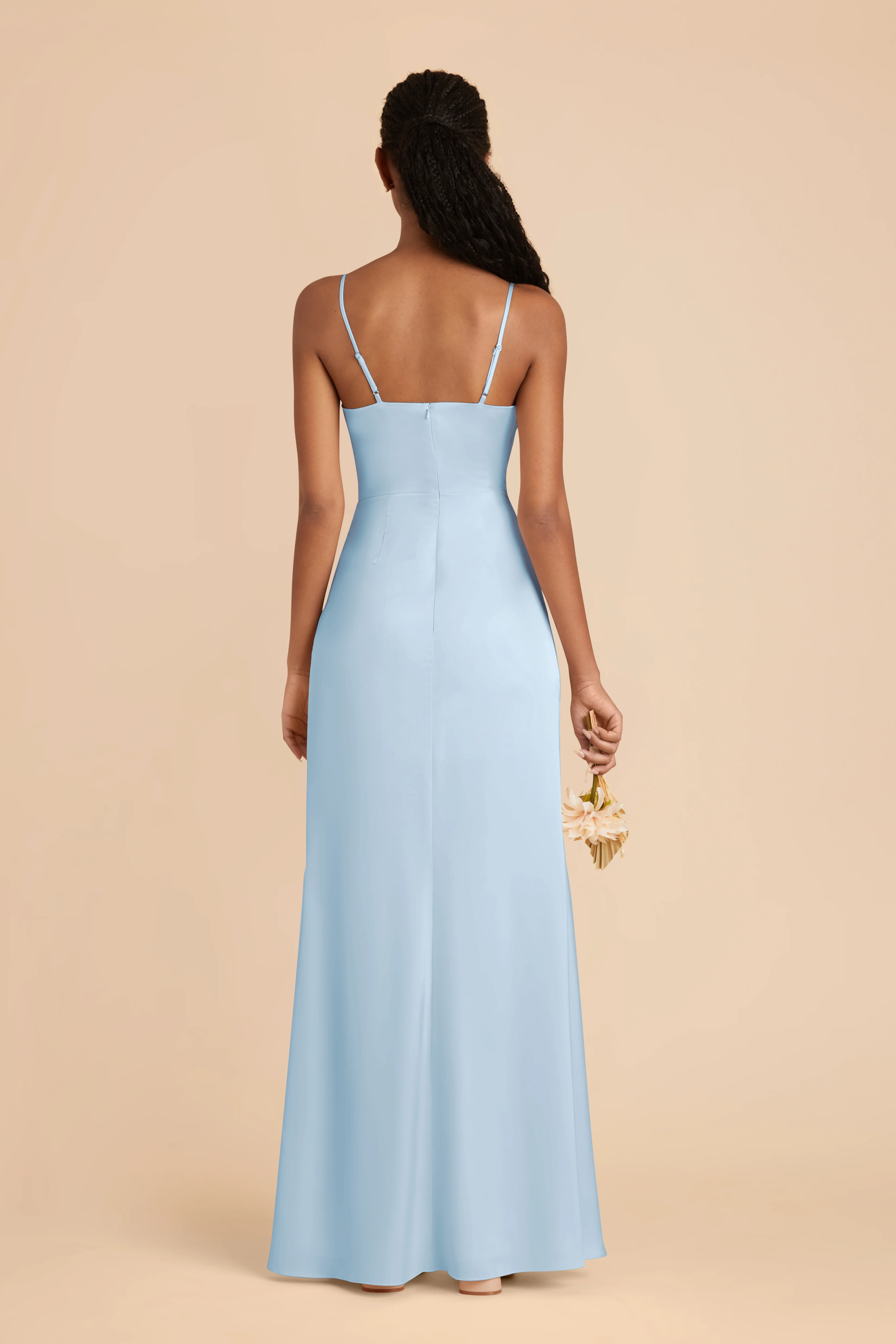 Matte Satin Sky Blue Dress - XNAUWBI