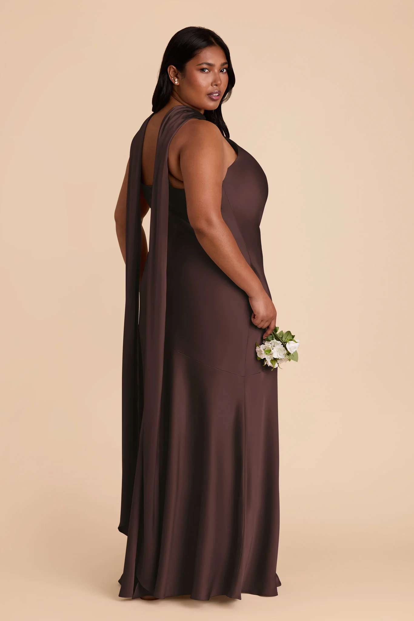 Matte Satin Espresso Dress - XNAUWBI