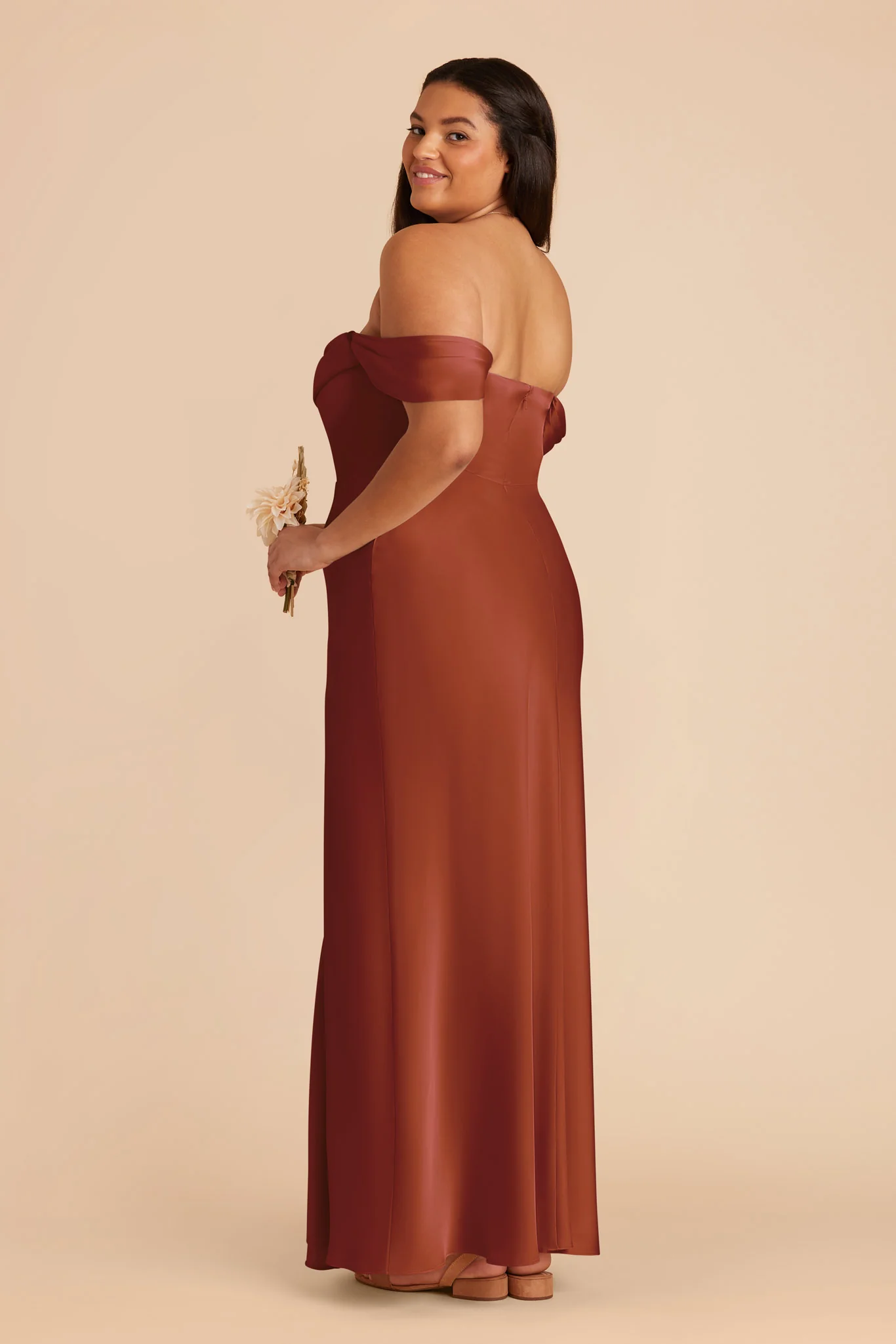 Matte Satin Auburn Dress - XNAUWBI