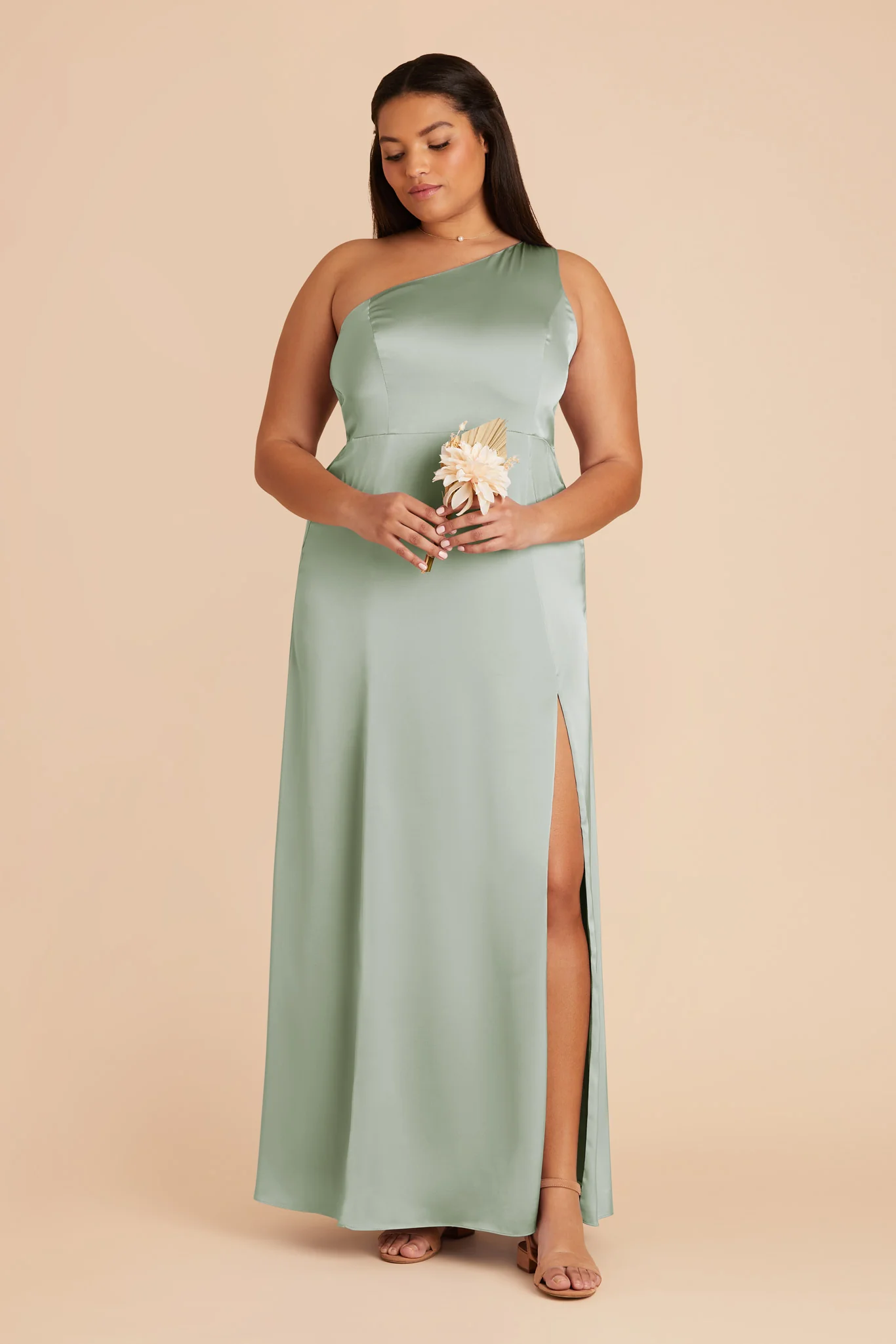 Matte Satin Sage Dress - XNAUWBI