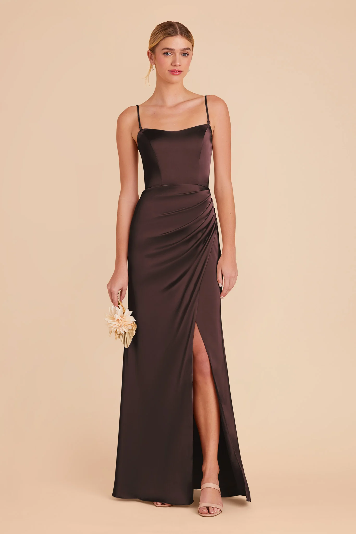 Matte Satin Espresso Dress - XNAUWBI