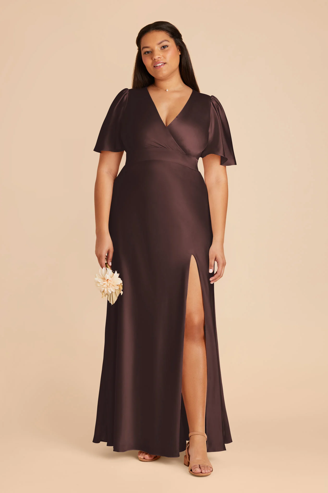Matte Satin Espresso Dress - XNAUWBI
