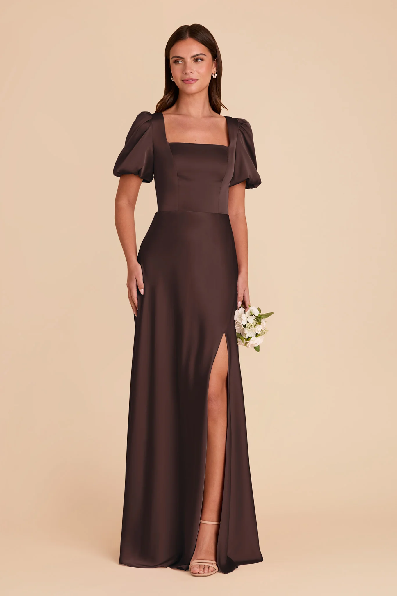 Matte Satin Espresso Dress - XNAUWBI