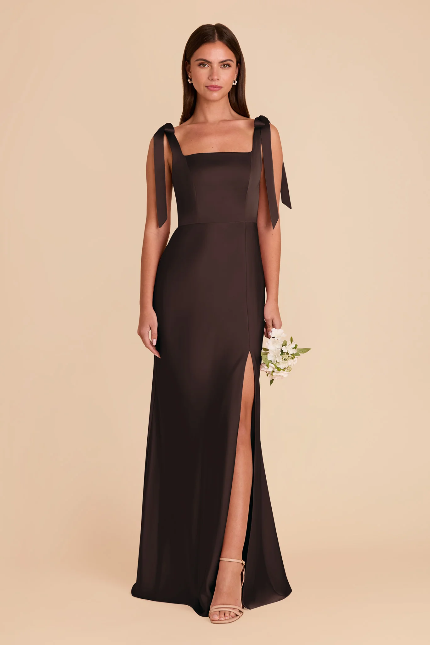 Matte Satin Espresso Dress - XNAUWBI