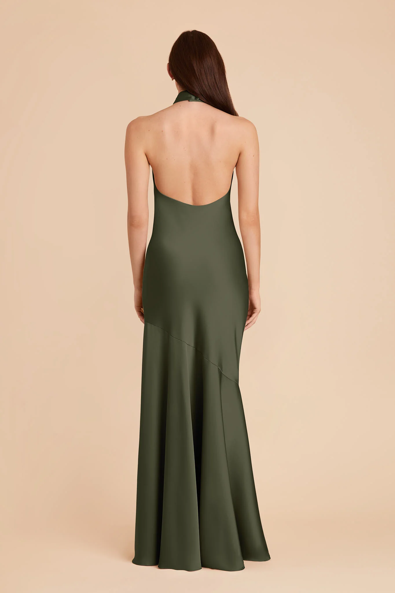 Matte Satin Olive Dress - XNAUWBI