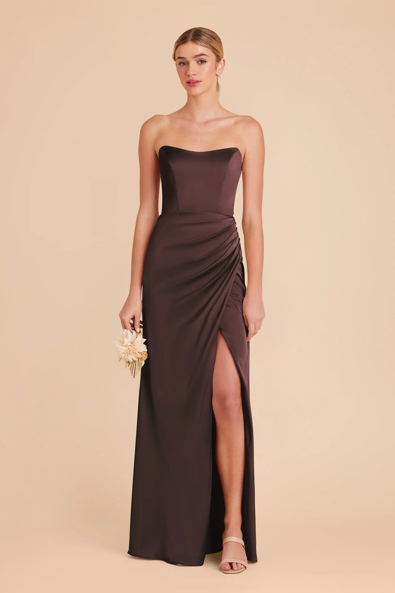 Matte Satin Espresso Dress - XNAUWBI