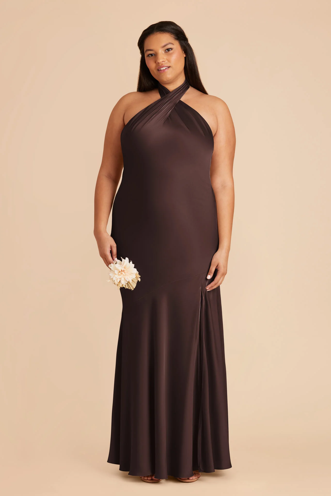 Matte Satin Espresso Dress - XNAUWBI