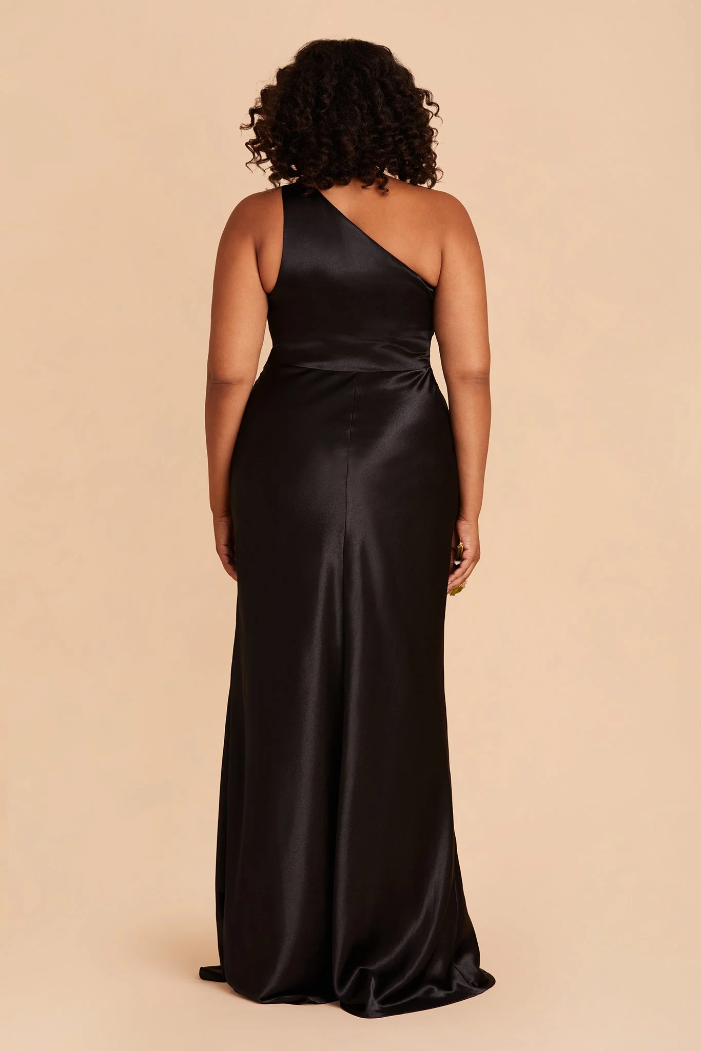 Shiny Satin Black Dress - XNAUWBI