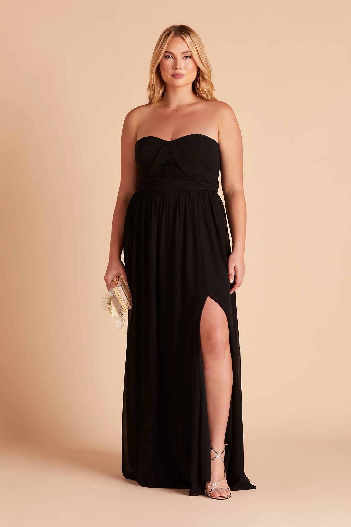 Chiffon Black Dress - XNAUWBI