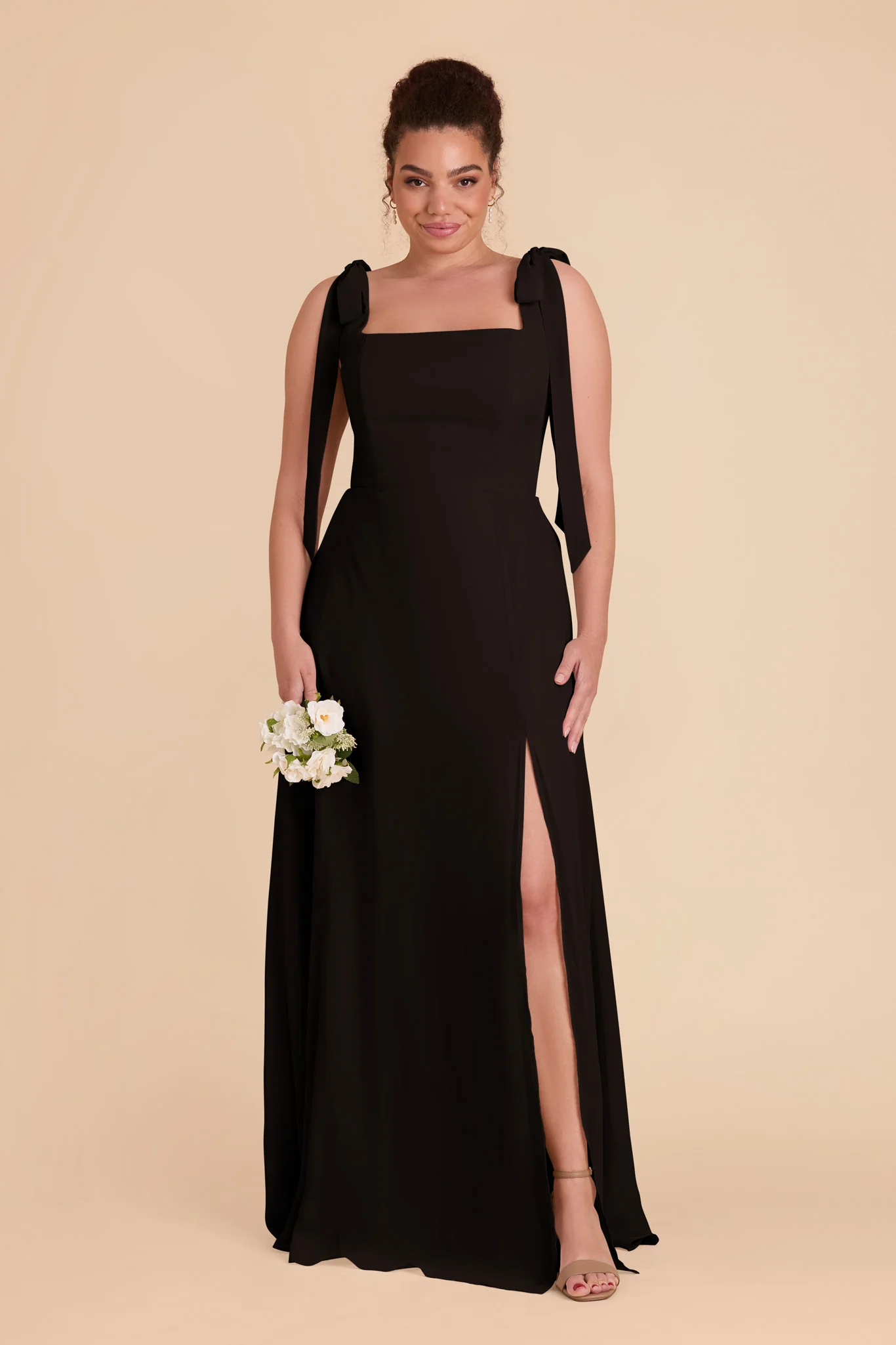 Chiffon Black Dress - XNAUWBI