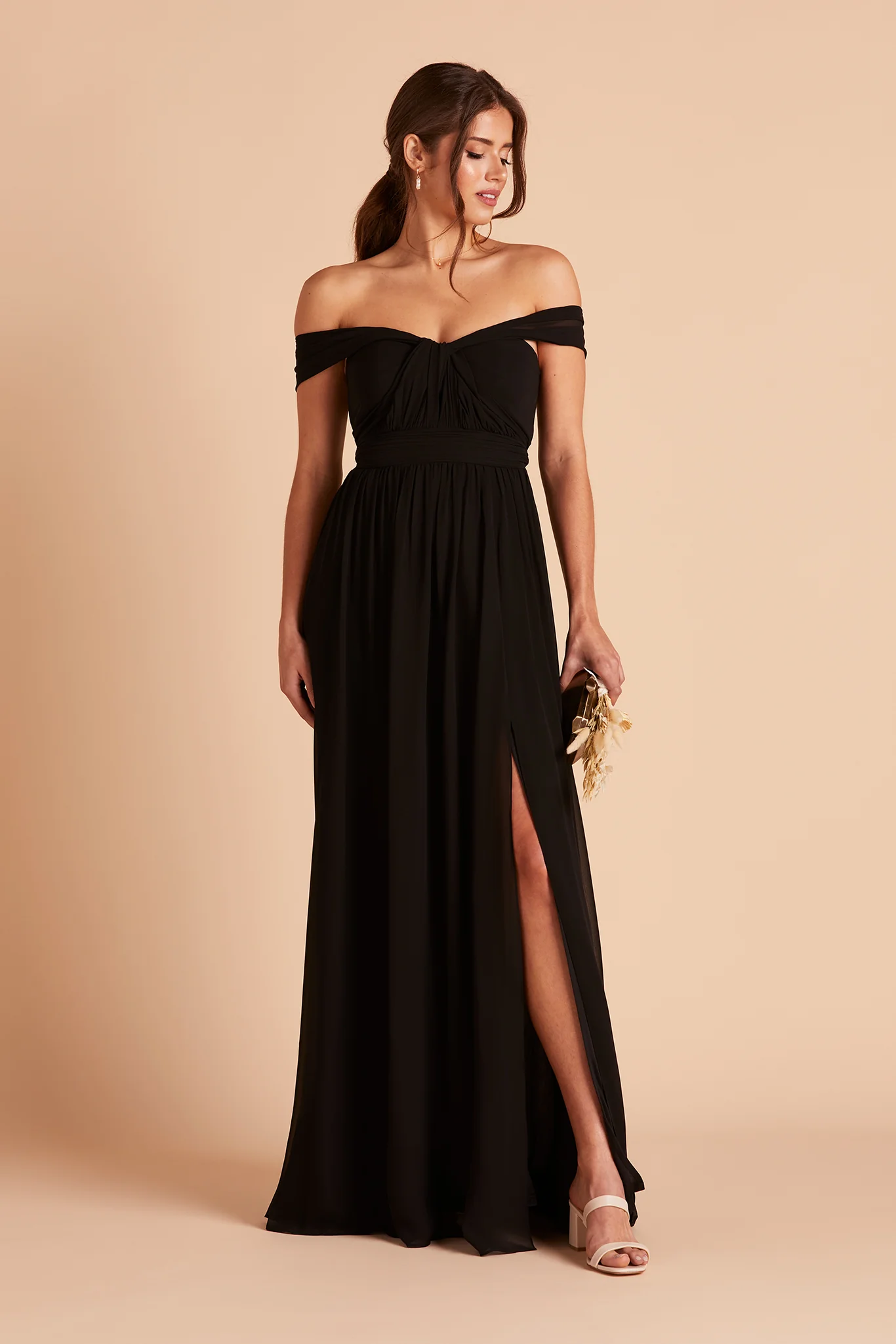 Chiffon Black Dress - XNAUWBI