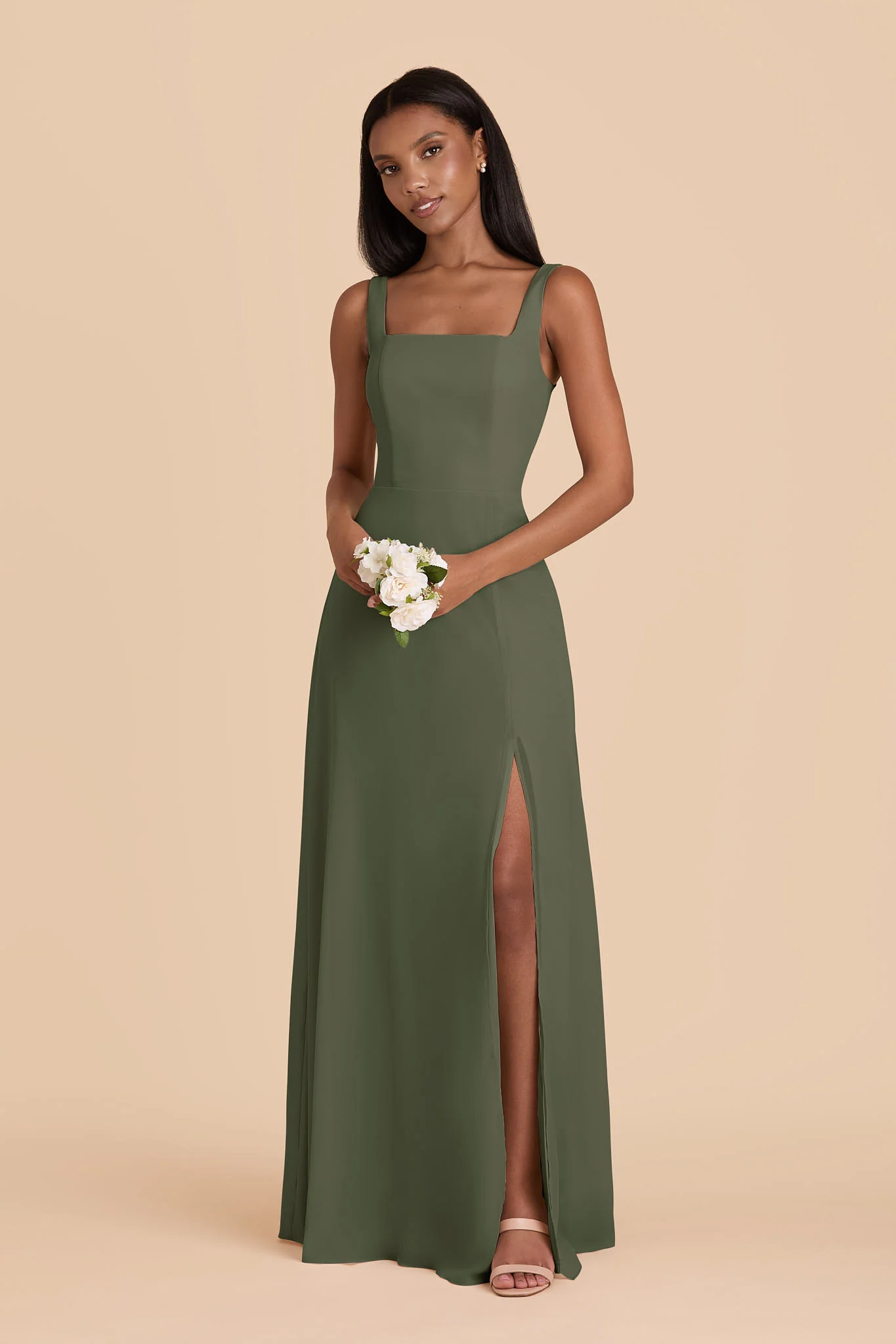 Chiffon Olive Dress - XNAUWBI