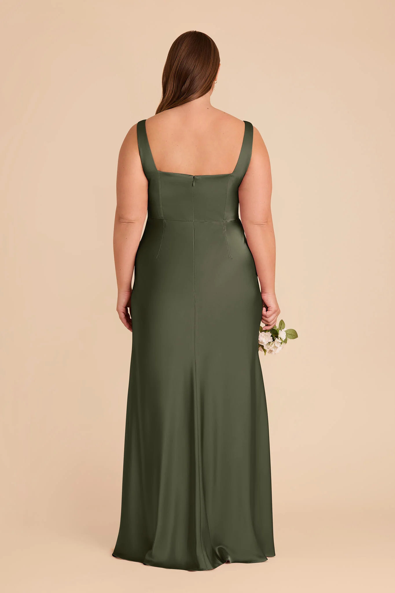Matte Satin Olive Dress - XNAUWBI